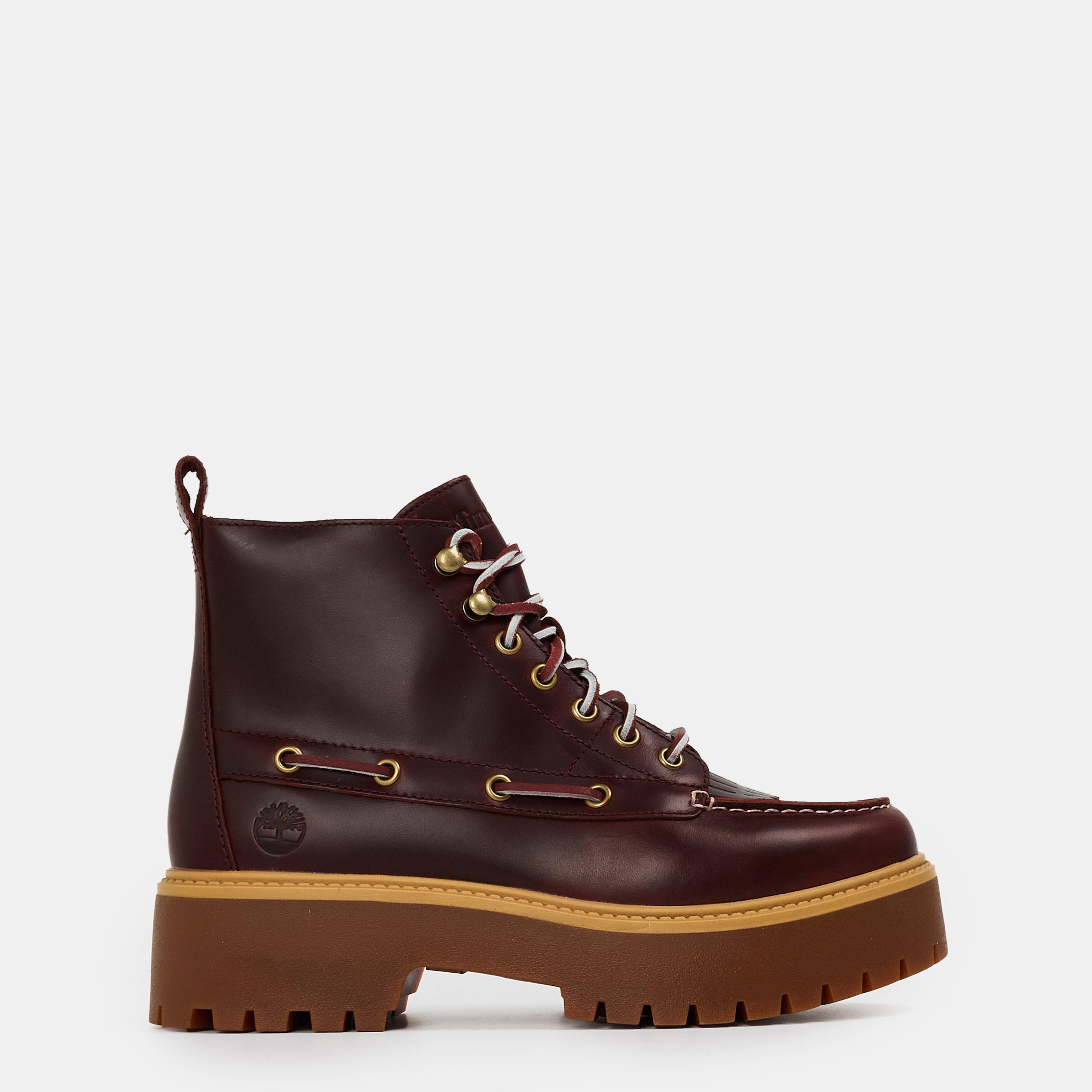 Burgundy - Timberland - Women's Stone Street Mid Lace-Up Chukka Boots - 1