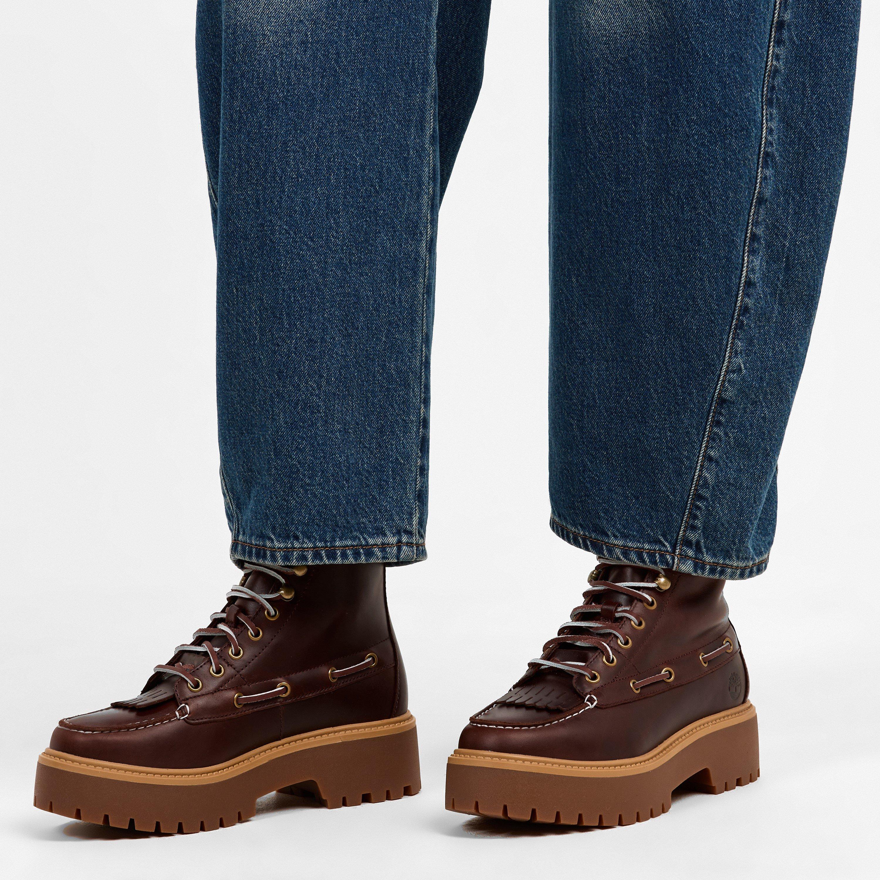 Burgundy - Timberland - Women's Stone Street Mid Lace-Up Chukka Boot - 3