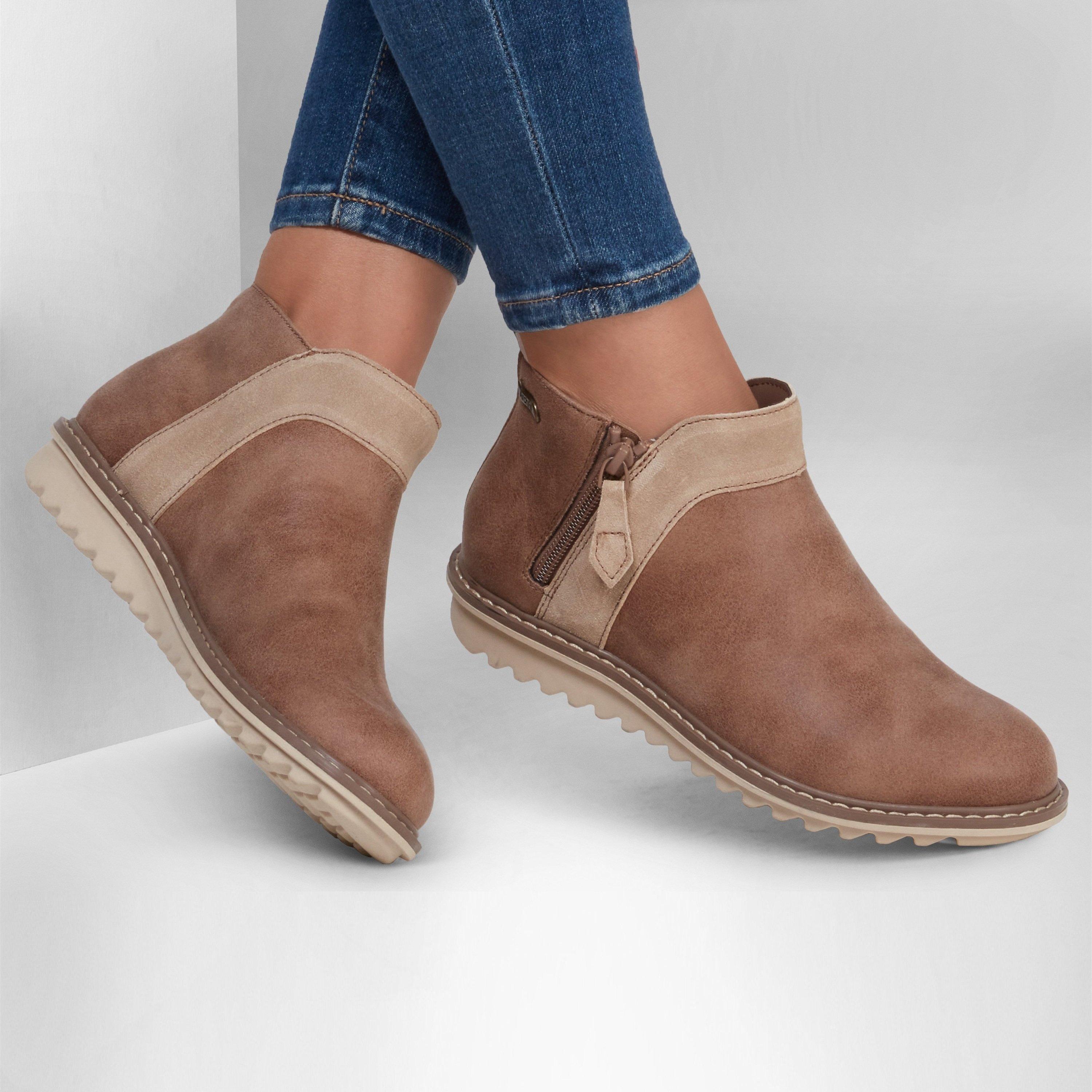 Mushroom - Skechers - Womens Flat Ankle Boots - 3