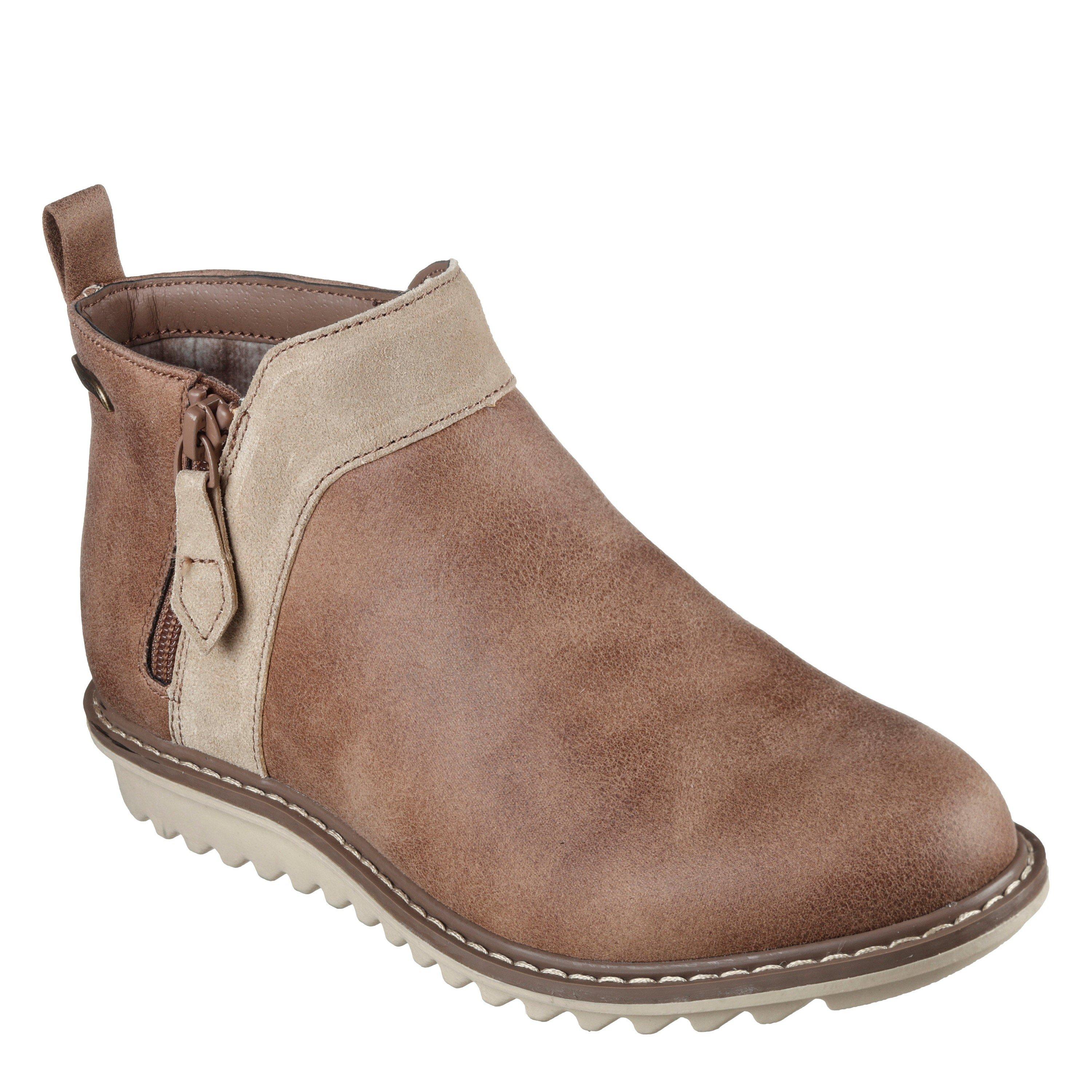 Mushroom - Skechers - Womens Flat Ankle Boots - 4