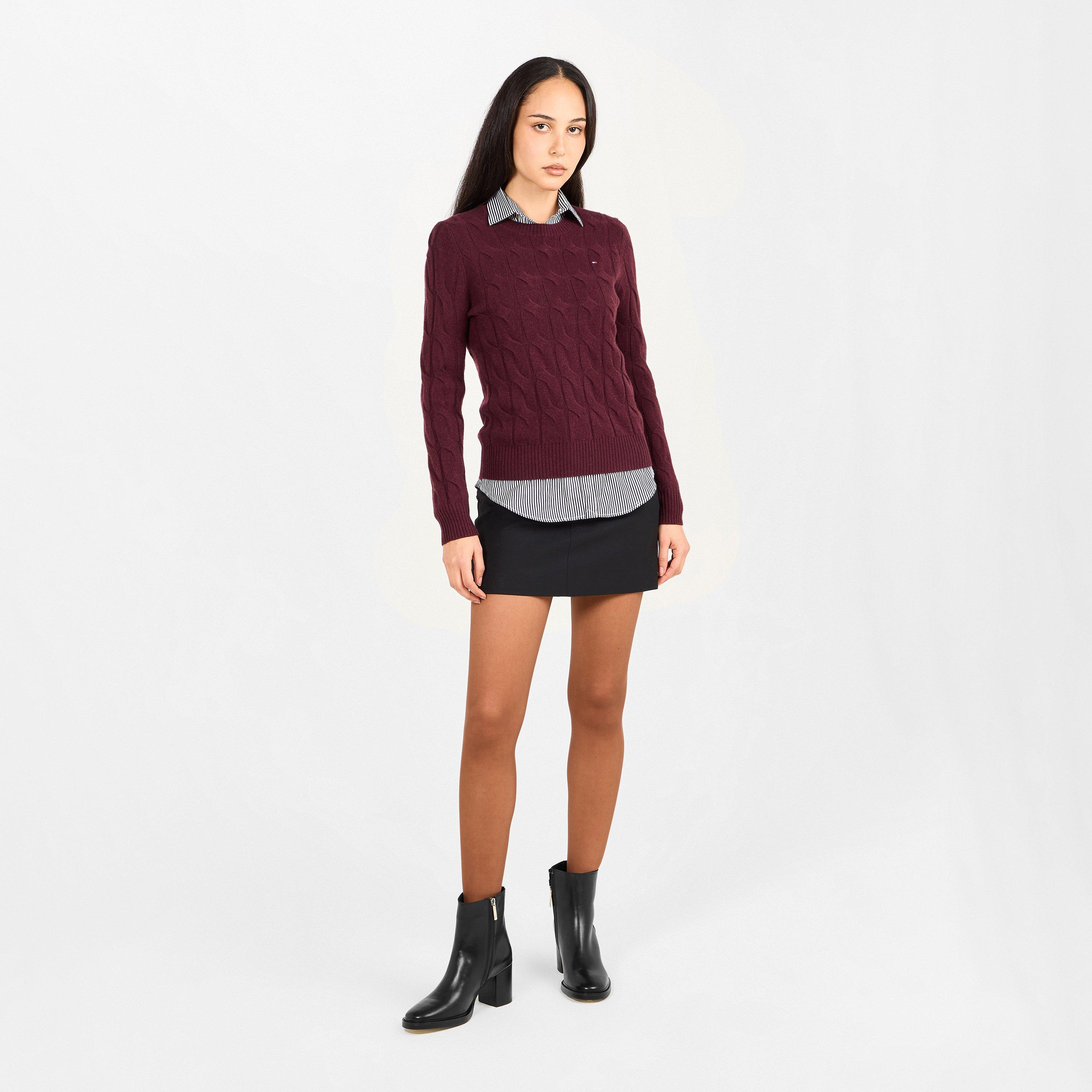 Black - Tommy Hilfiger - Women's Stacked Heel Ankle Boots - 6