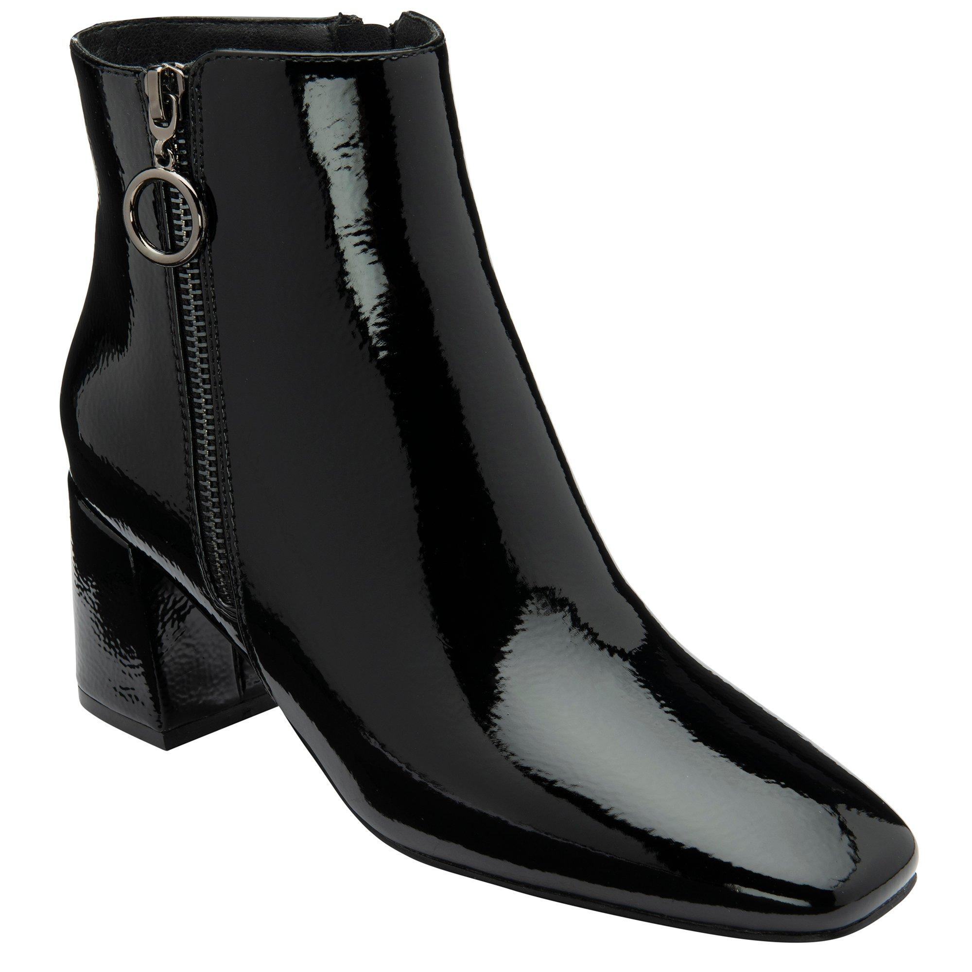Black Patent - Lotus Shoes - Furiosa Black Patent Heeled Ankle Boots - 1