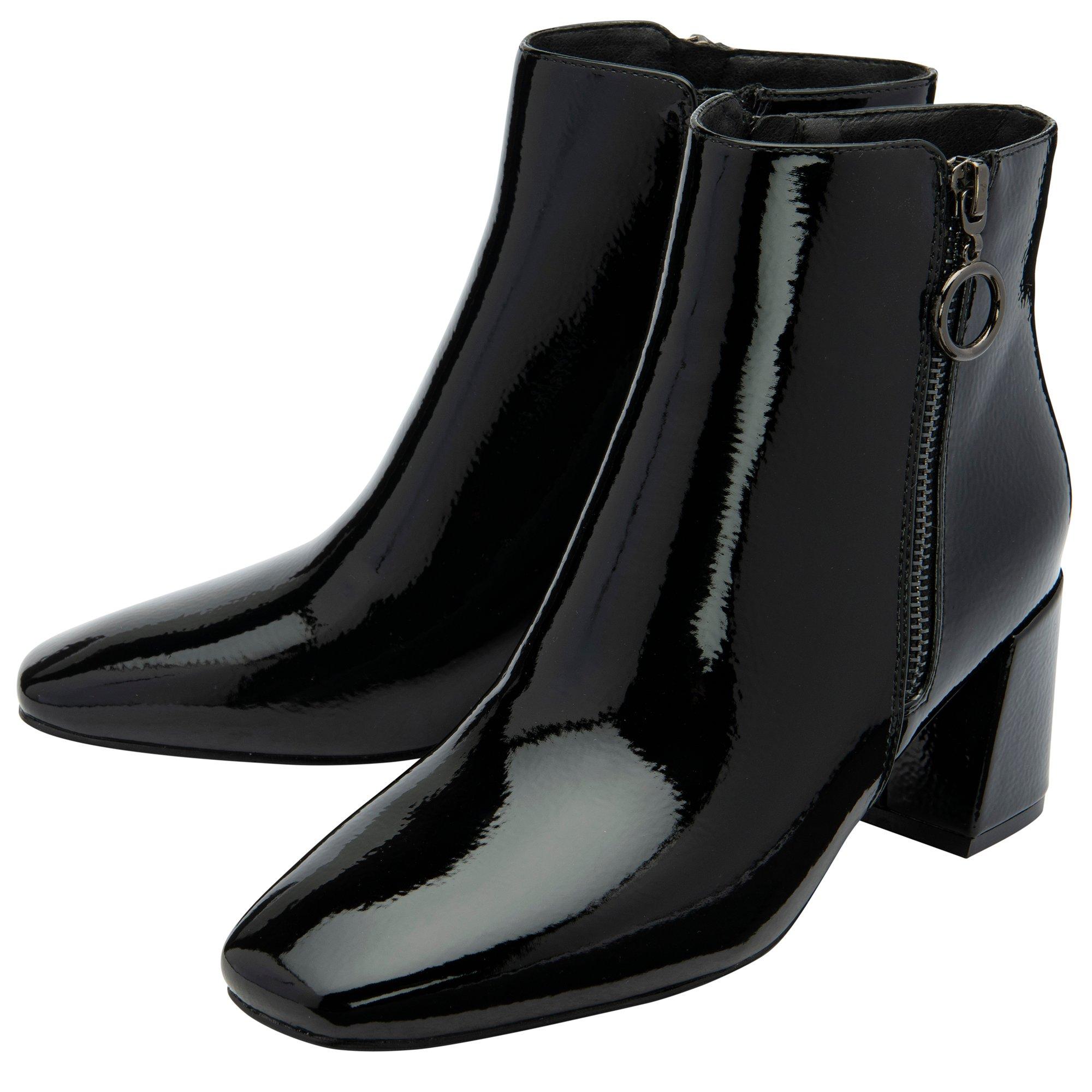 Sort Patent - Lotus Shoes - Lotus Furiosa Black Patent Heeled Ankle Boots - 2