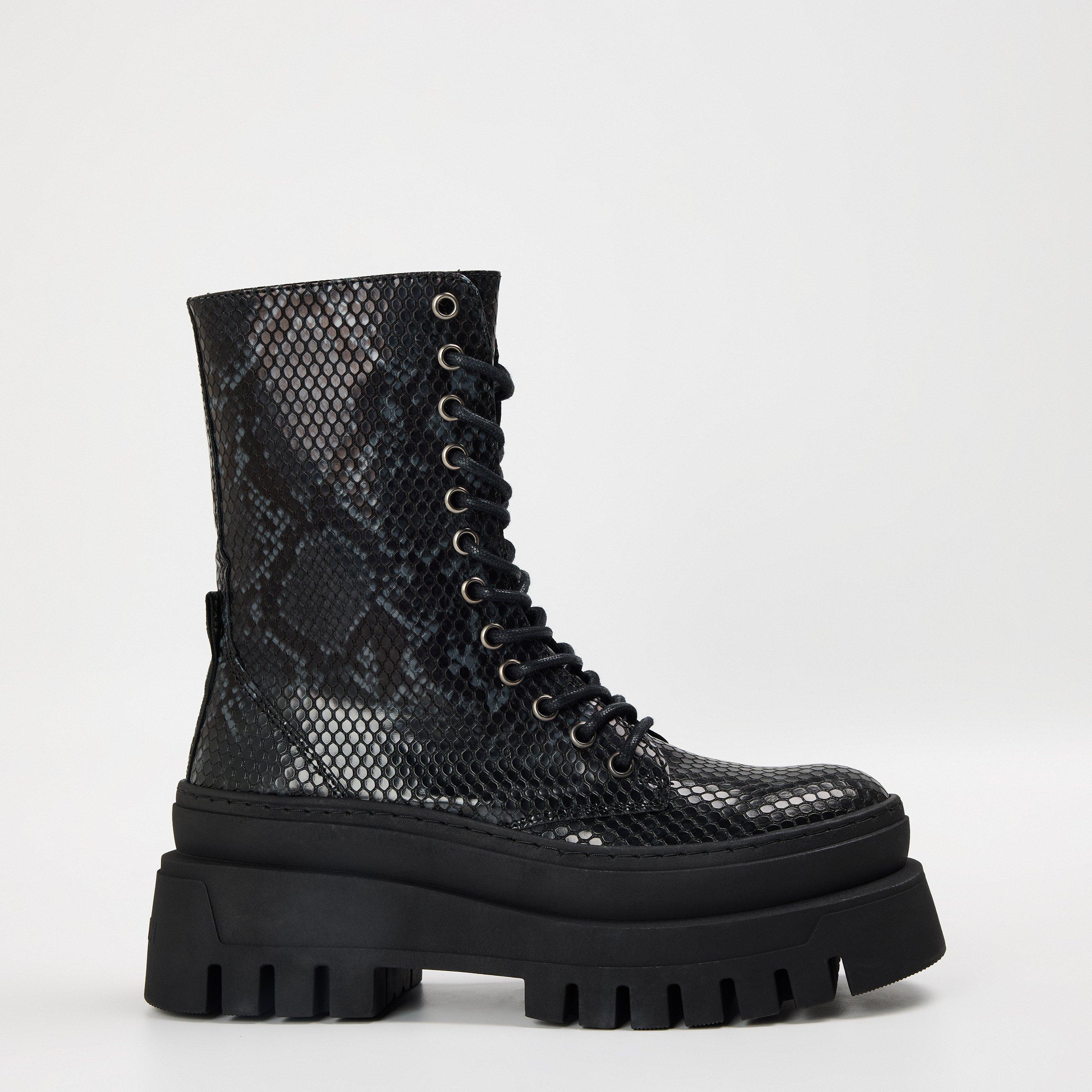 Black Snake - Steve Madden - Women's Coast Flat Ankle Boots - 1