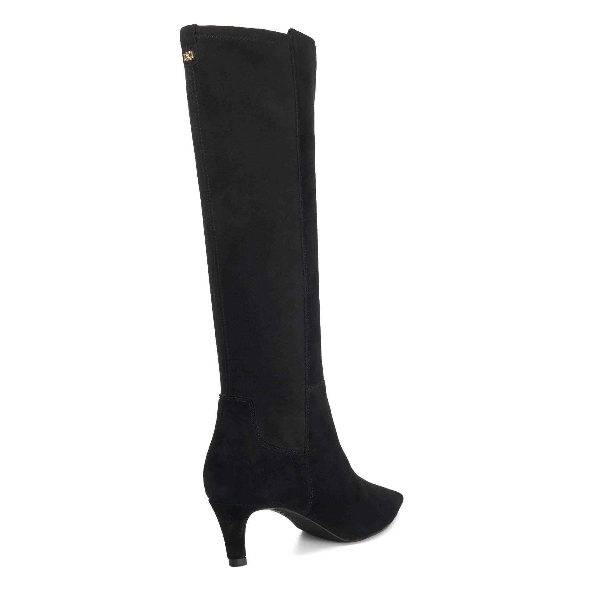 Black Suede - Dune London - Women's Sultry Leather Knee-High Boots - 3
