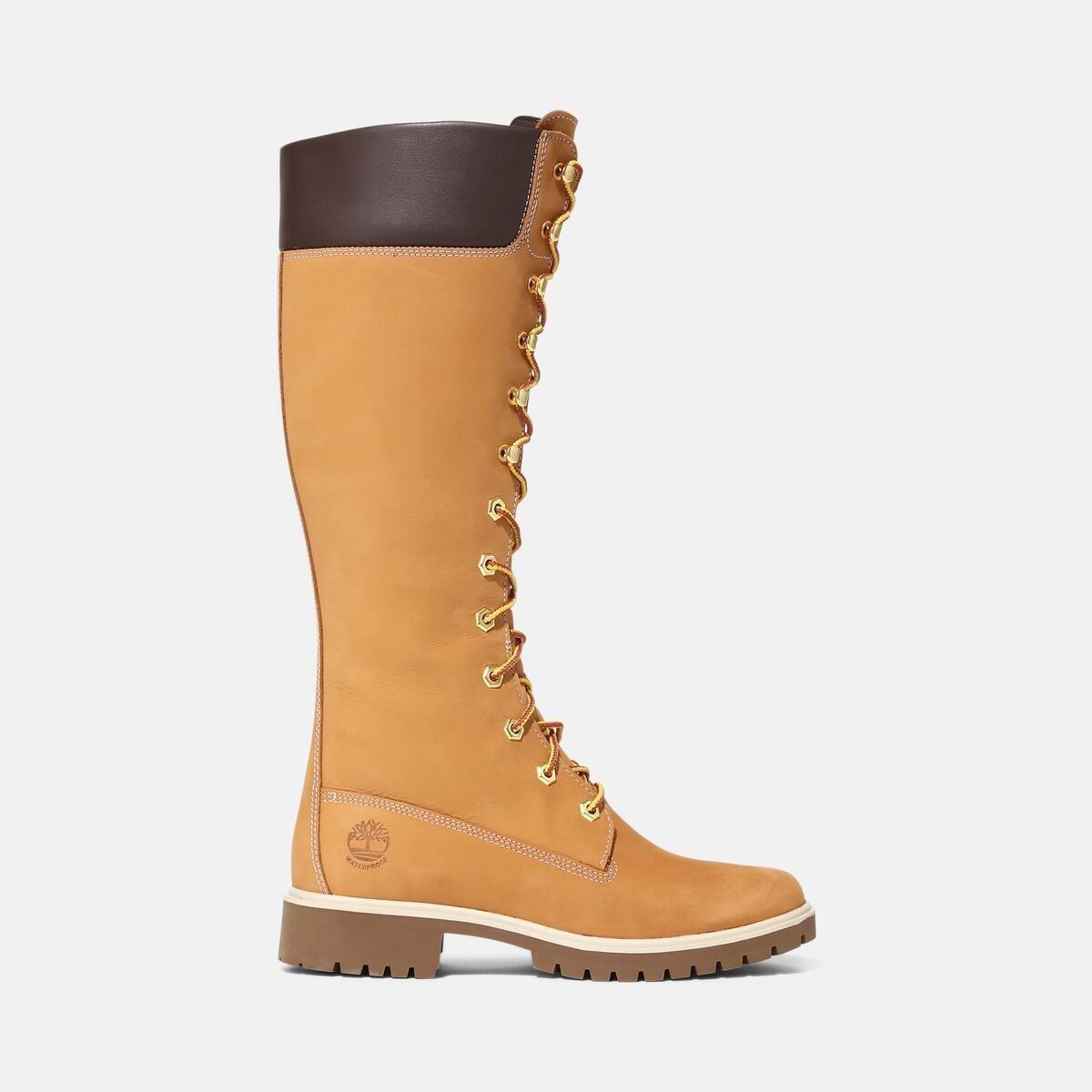 Wheat - Timberland - Women's Premium 14-Inch Lace-Up Knee High Boots - 1