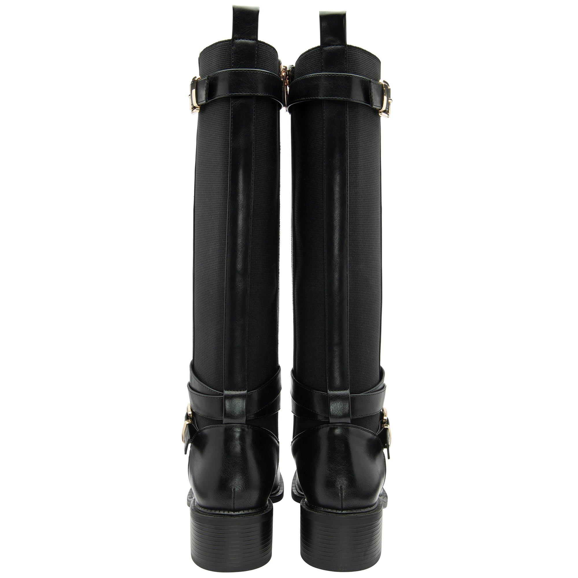 Schwarz - Lotus Shoes - Lotus Freya Black Knee High Boots - 3