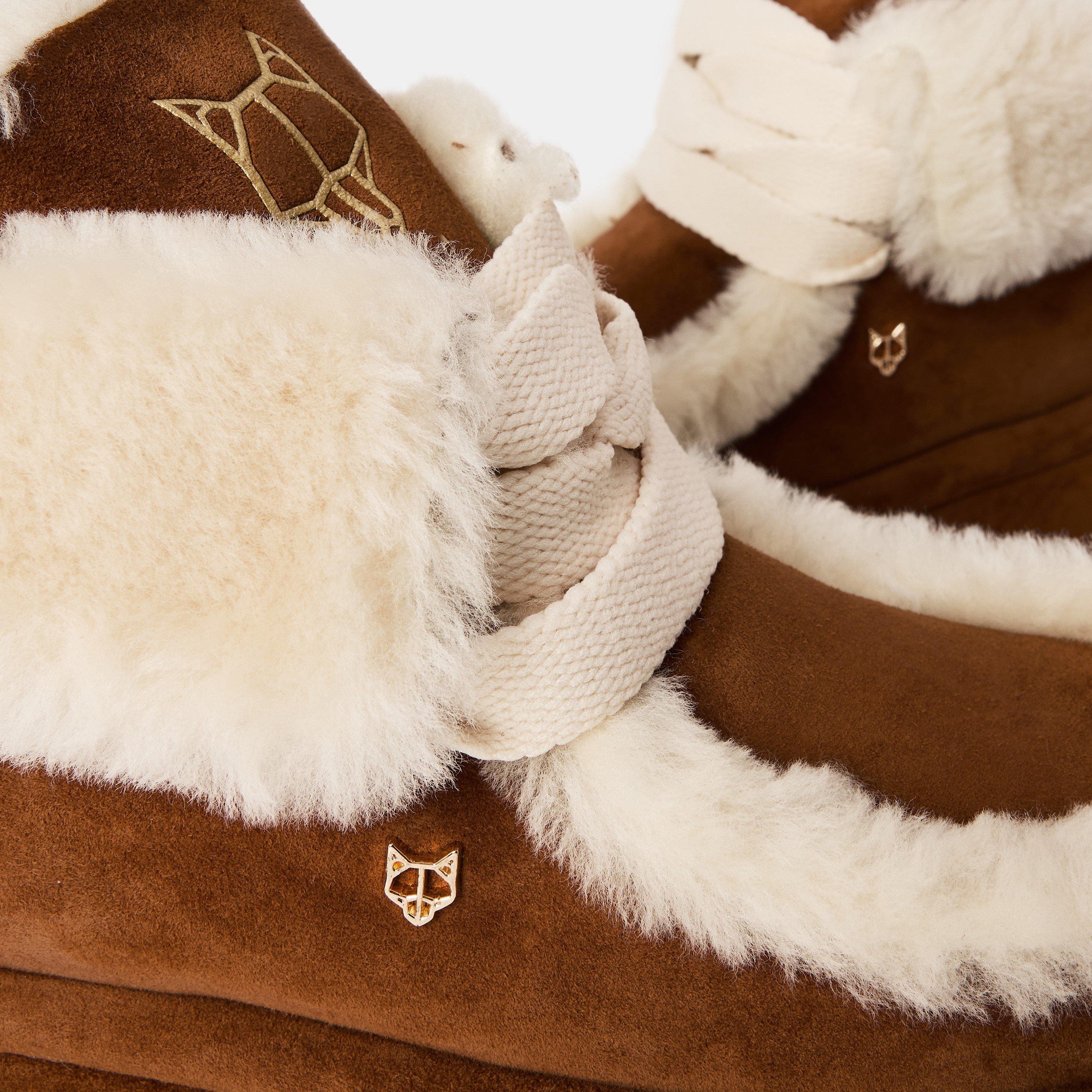 Tan/Shearling - Naked Wolfe - Women's Bambi Flat Ankle Boots - 4