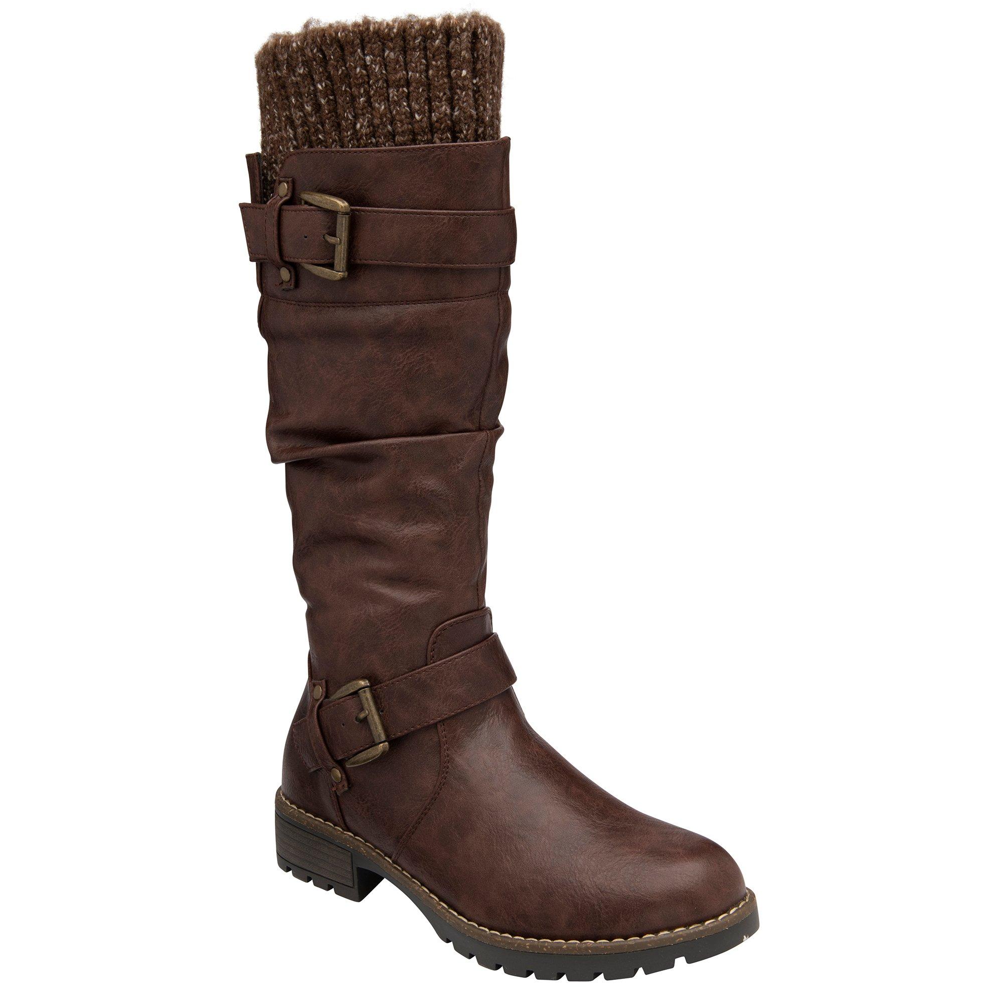 Brown - Lotus Shoes - Juniper Black Knee High Boots - 1