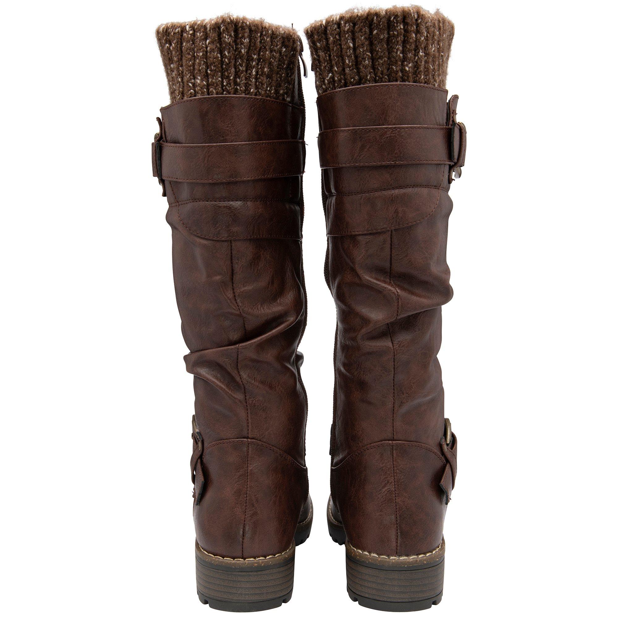 Brown - Lotus Shoes - Lotus Juniper Black Knee High Boots - 3