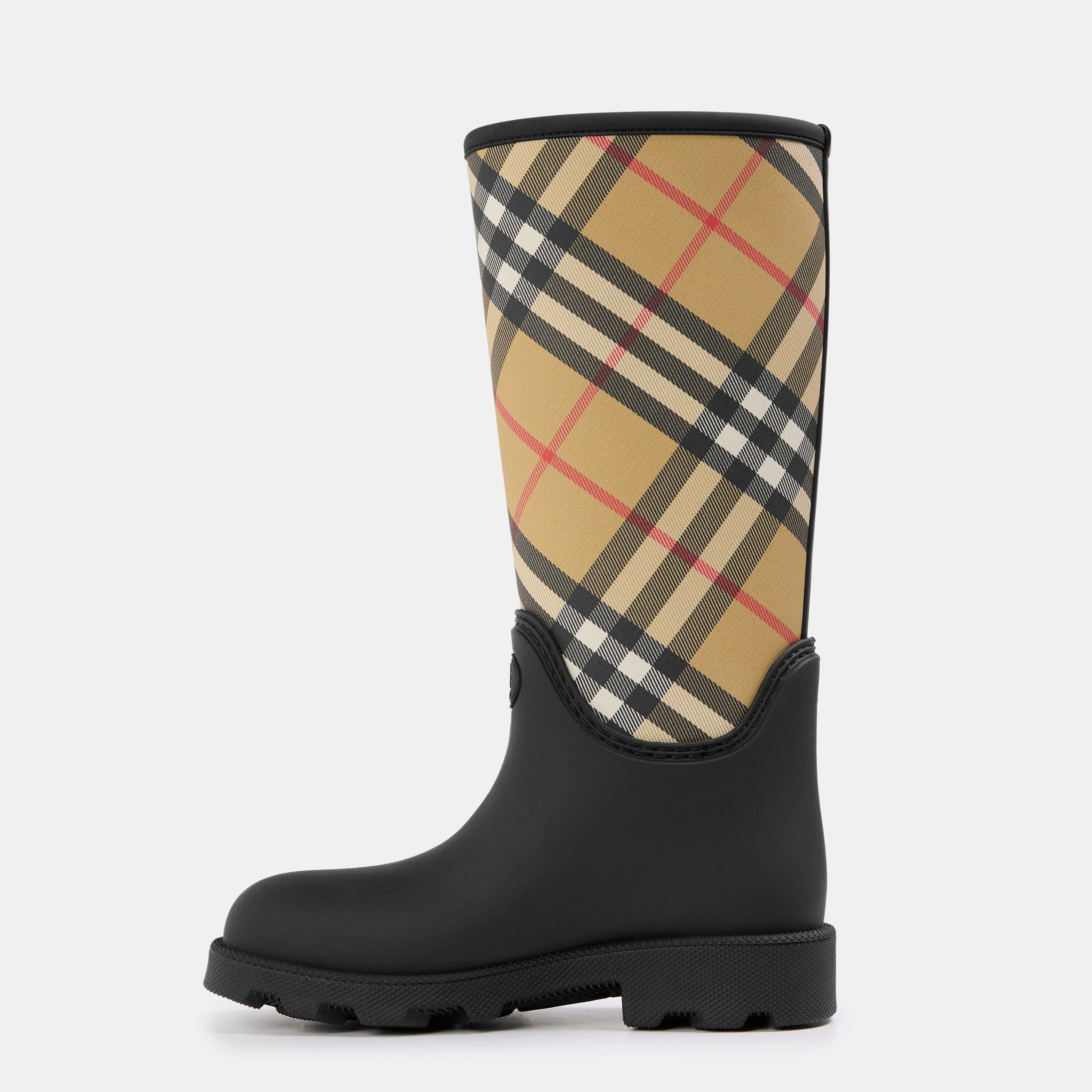 Black Check - Burberry - Women's Knee High Boots - 2