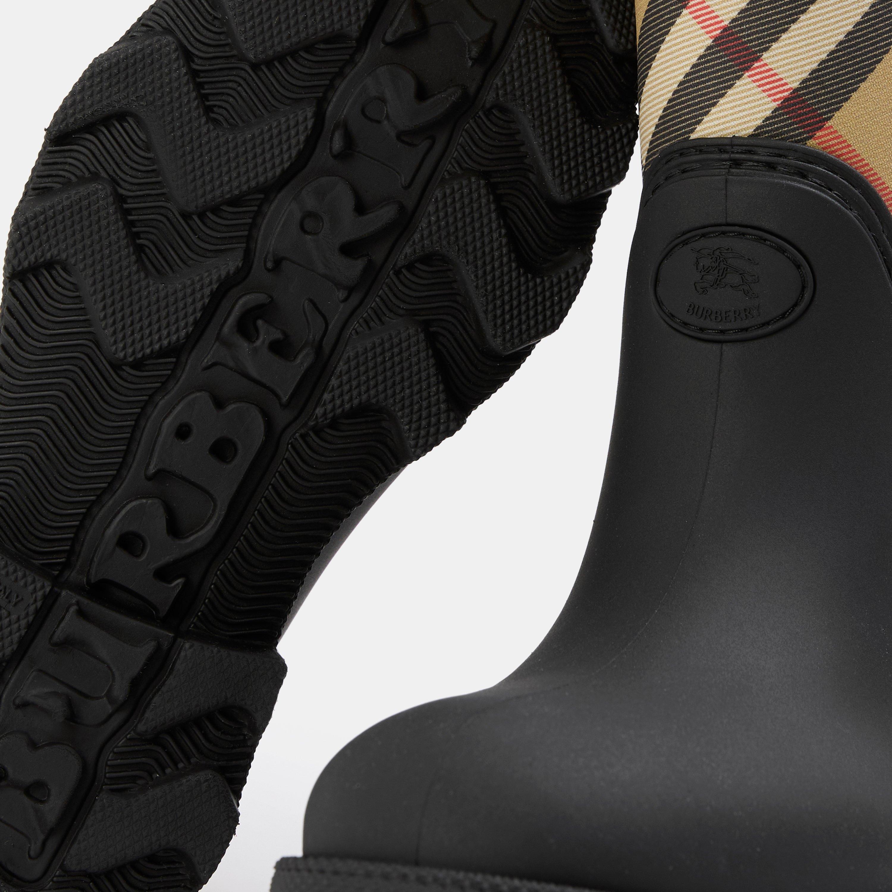 Black Check - Burberry - Women's Knee High Boots - 4