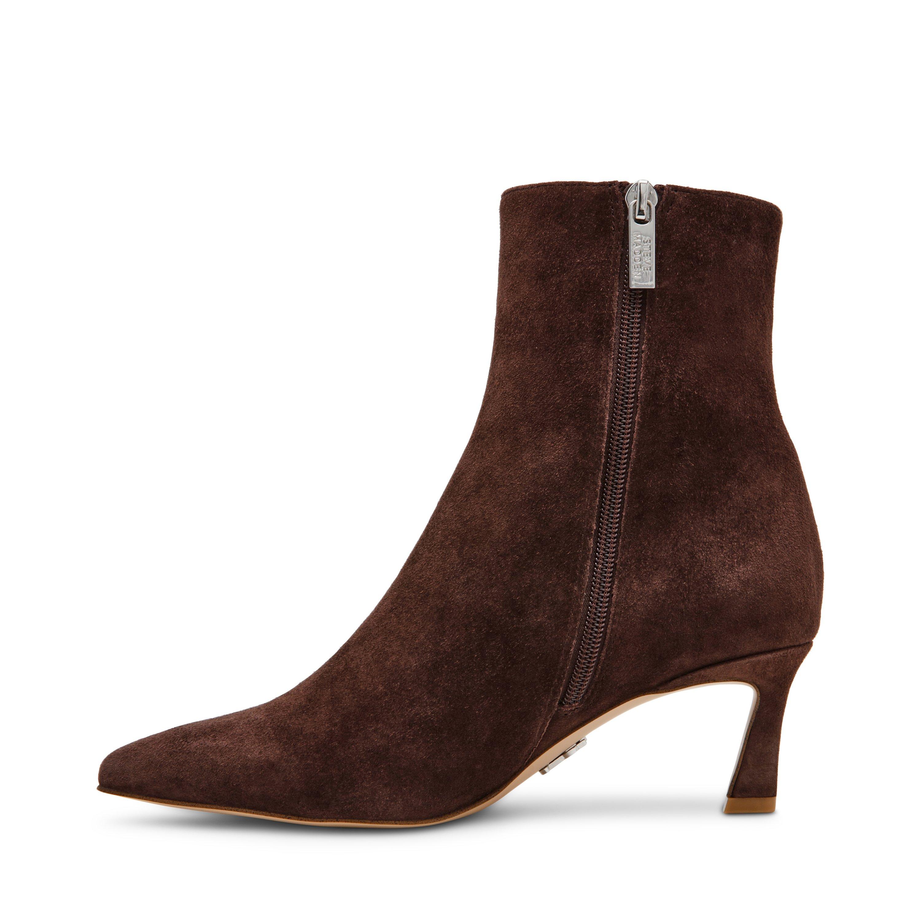 Brown Sue - Steve Madden - Women's Lulah Leather Heeled Ankle Boots - 2