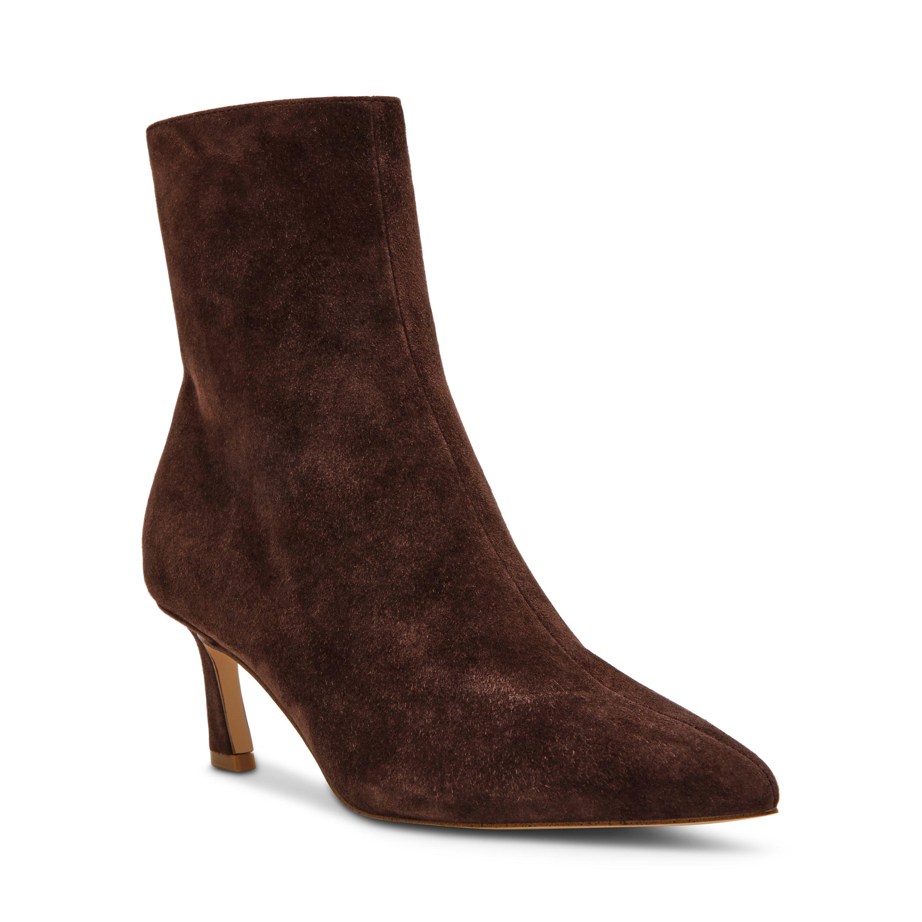 Brown Sue - Steve Madden - Women's Lulah Leather Heeled Ankle Boots - 3