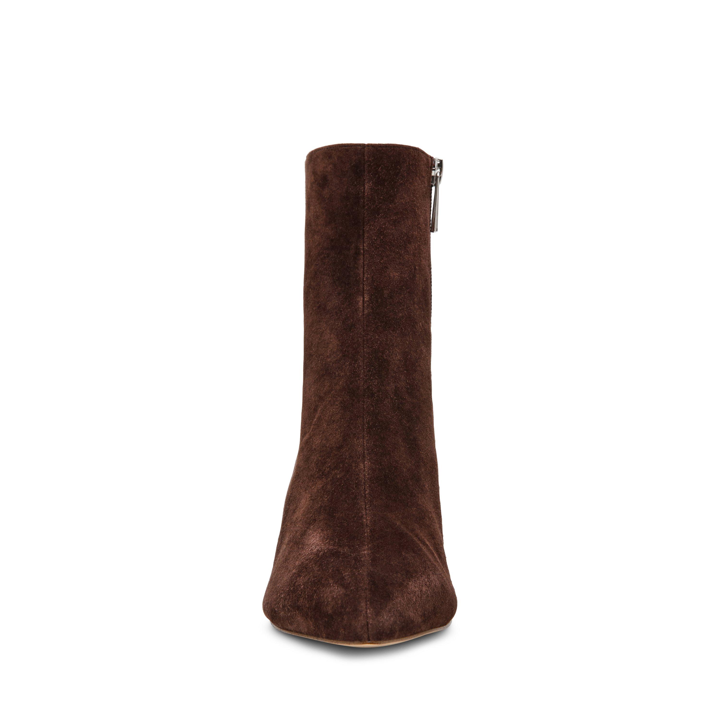 Brown Sue - Steve Madden - Women's Lulah Leather Heeled Ankle Boots - 5