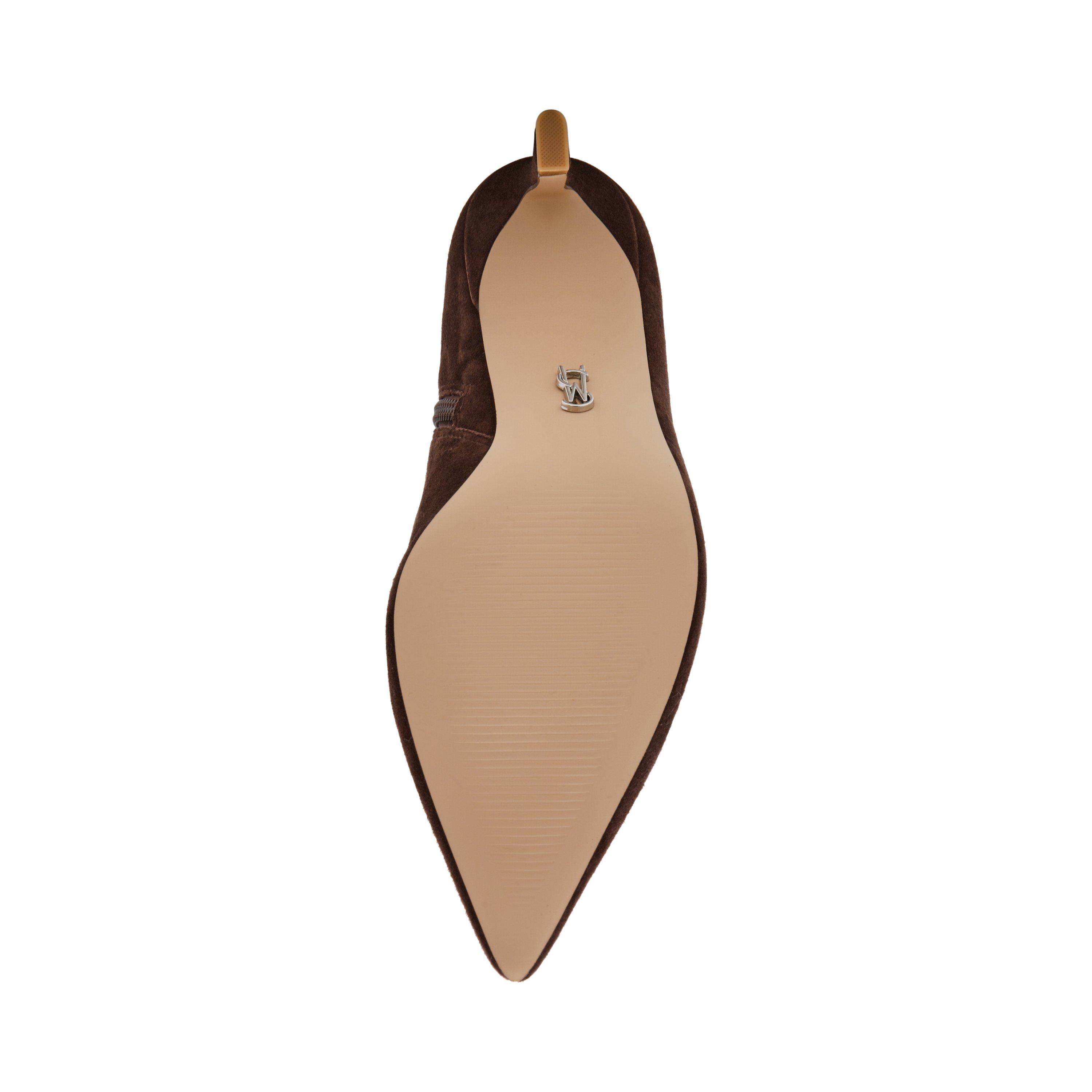 Brown Sue - Steve Madden - Women's Lulah Leather Heeled Ankle Boots - 8