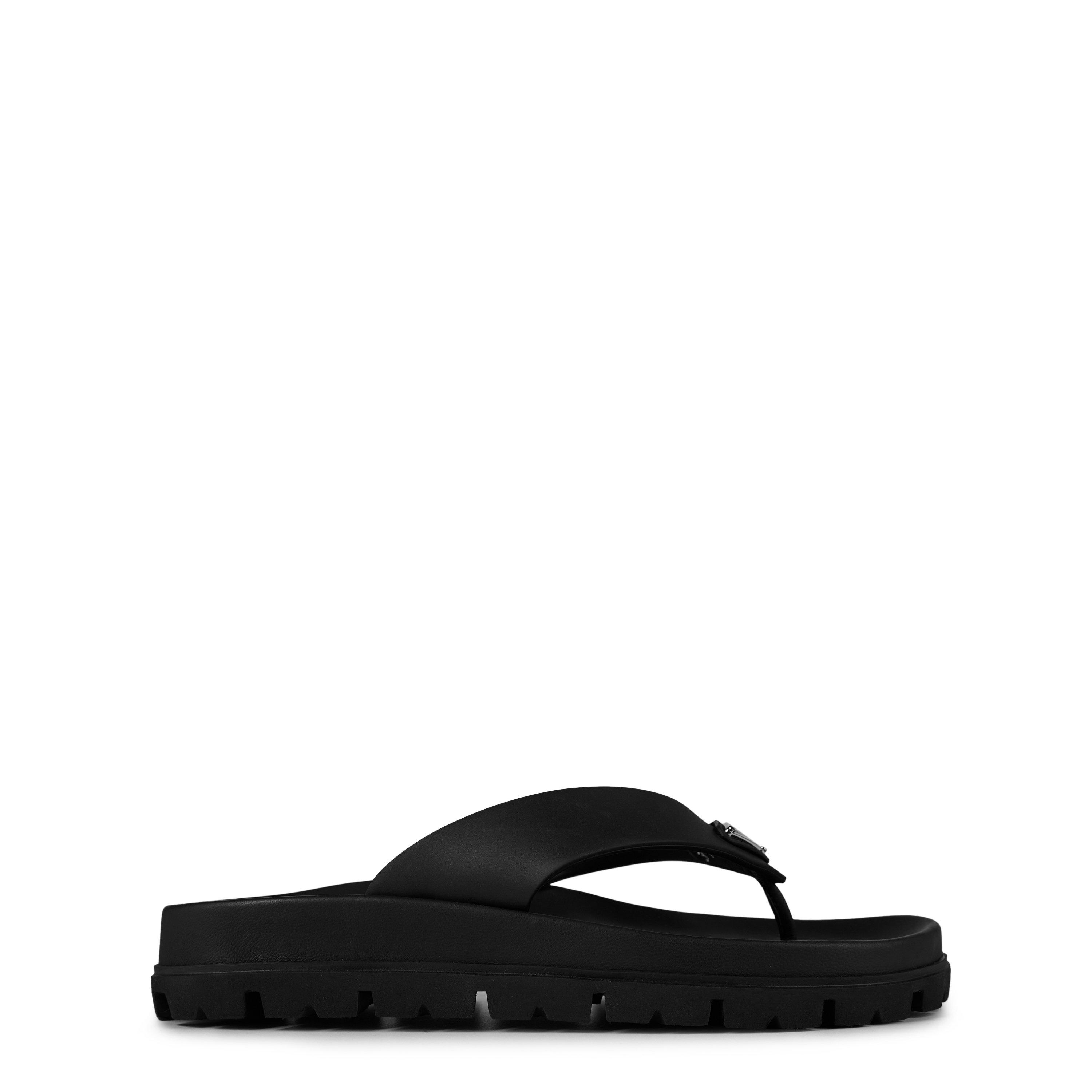 Prada Soft Cage Vinyl Thong Sandals - Nero - Size 6 (39)