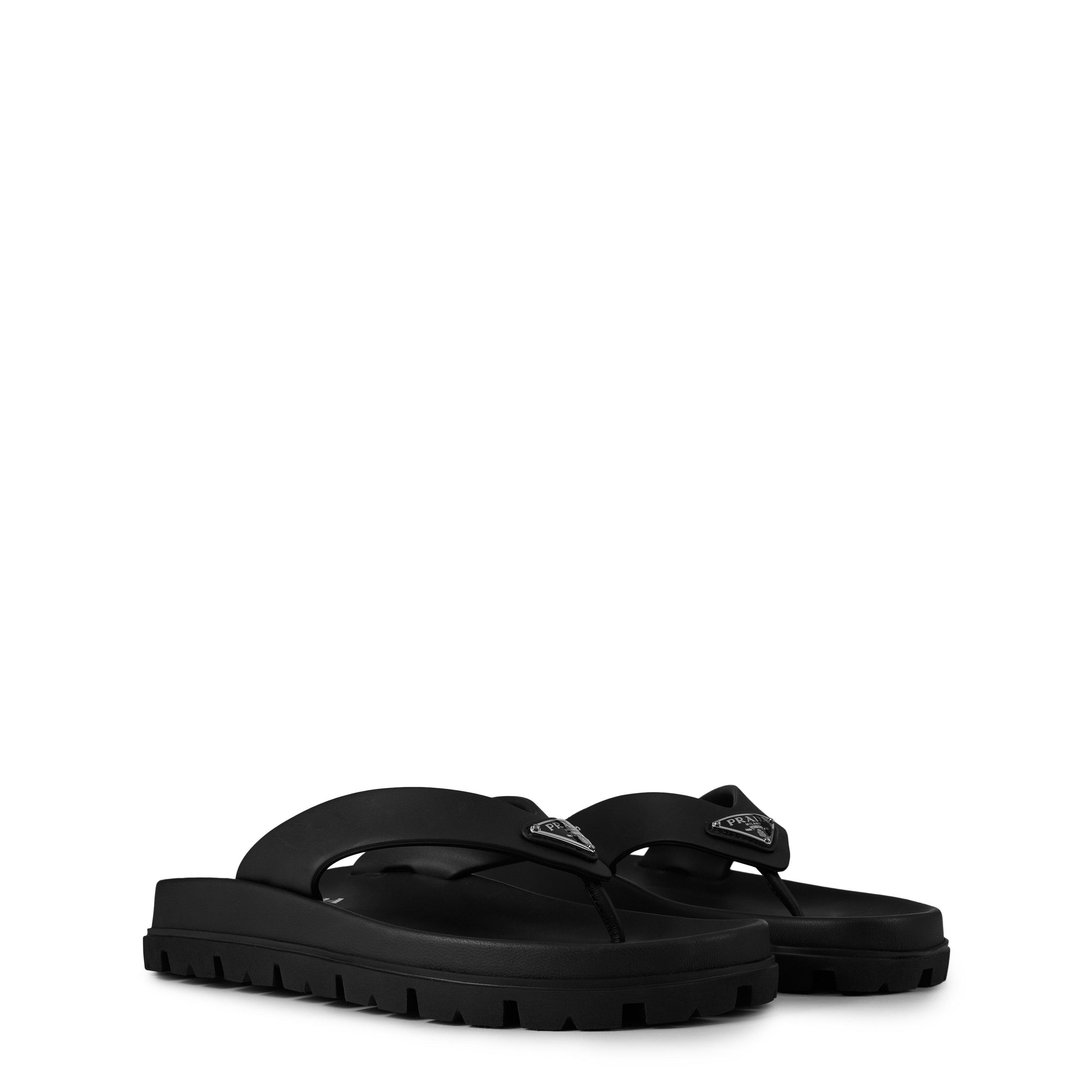 Nero - Prada - Soft Cage Vinyl Thong Sandals - 4