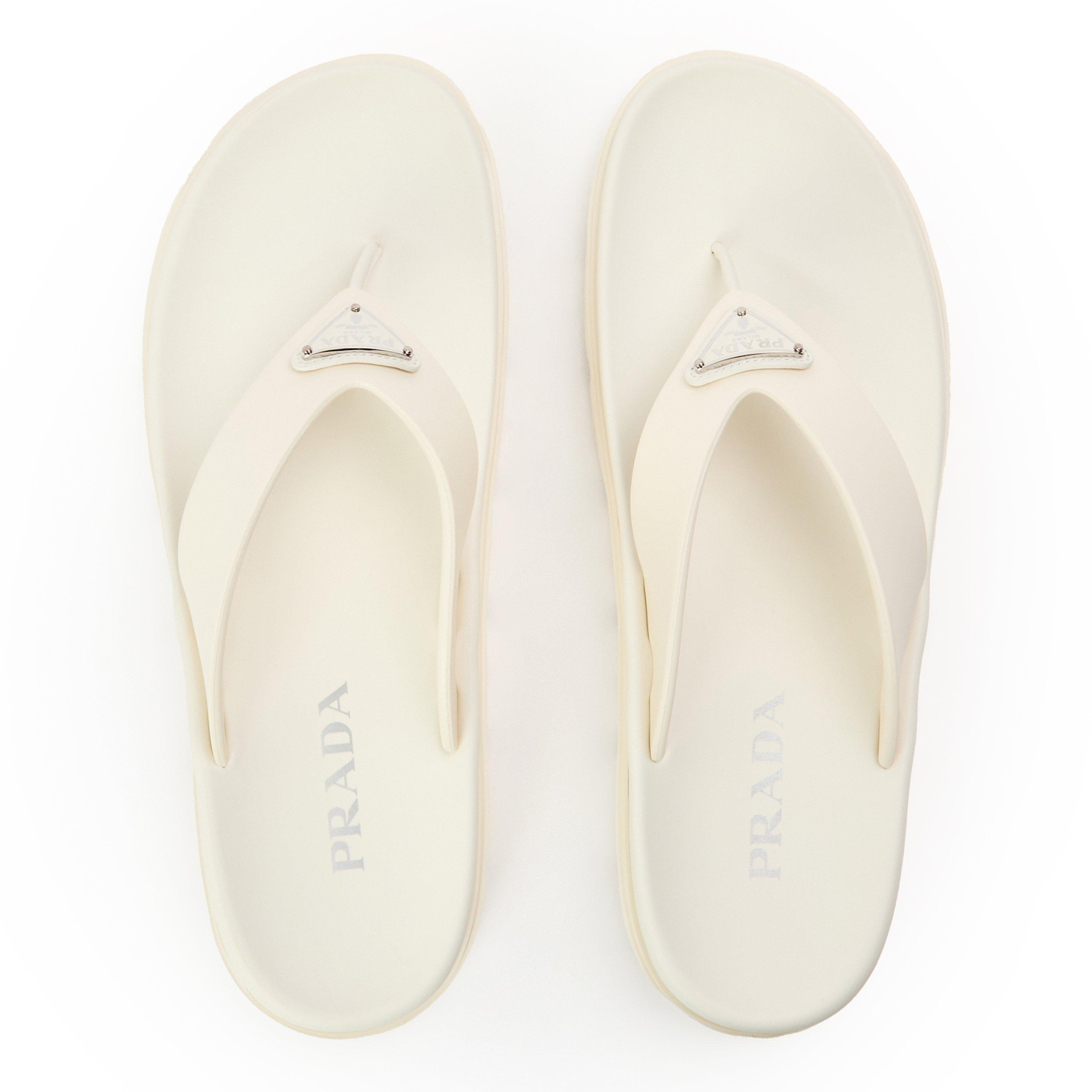Ivory - Prada - Rubber Thong Sandals - 5