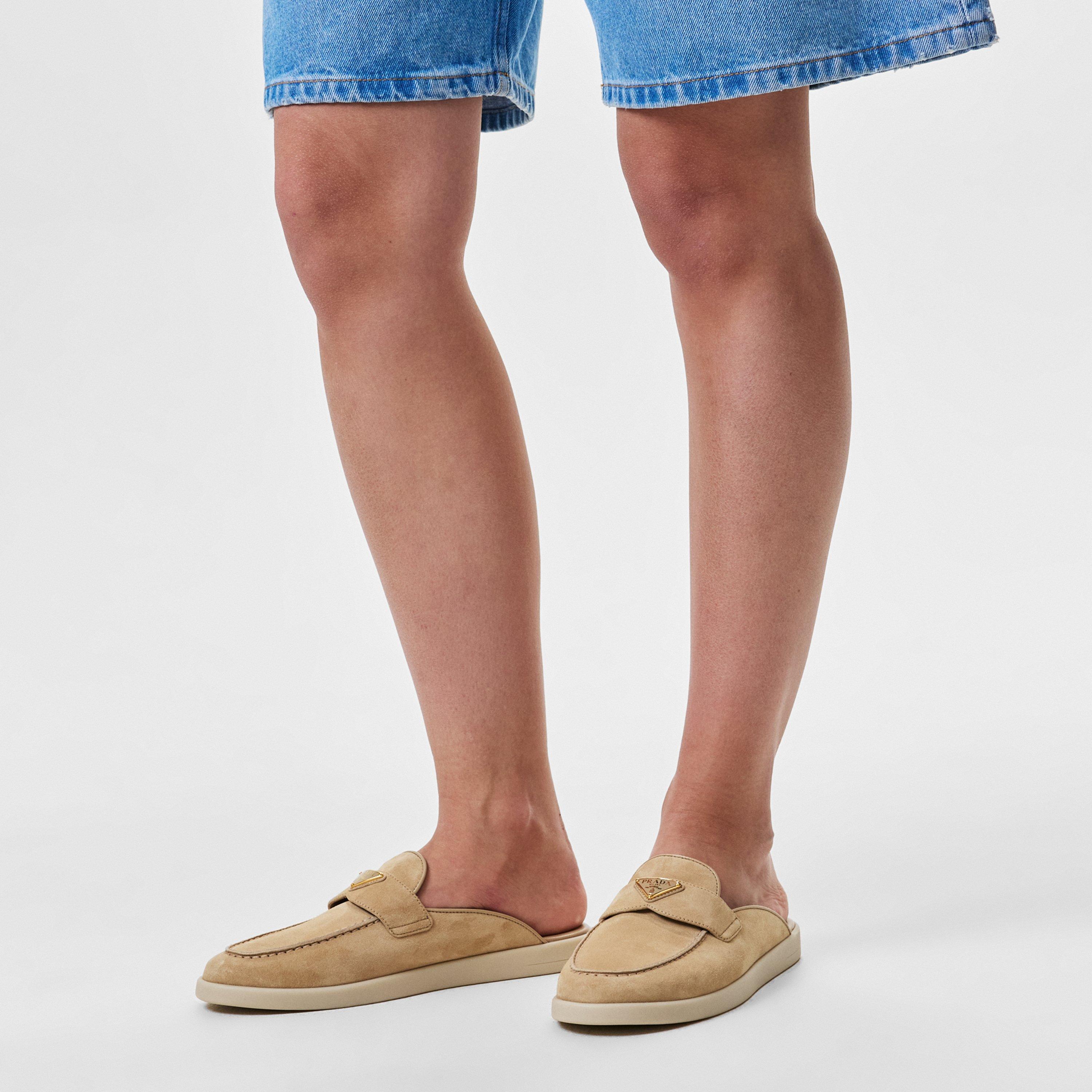 Ecru - Prada - Suede Sabots - 2