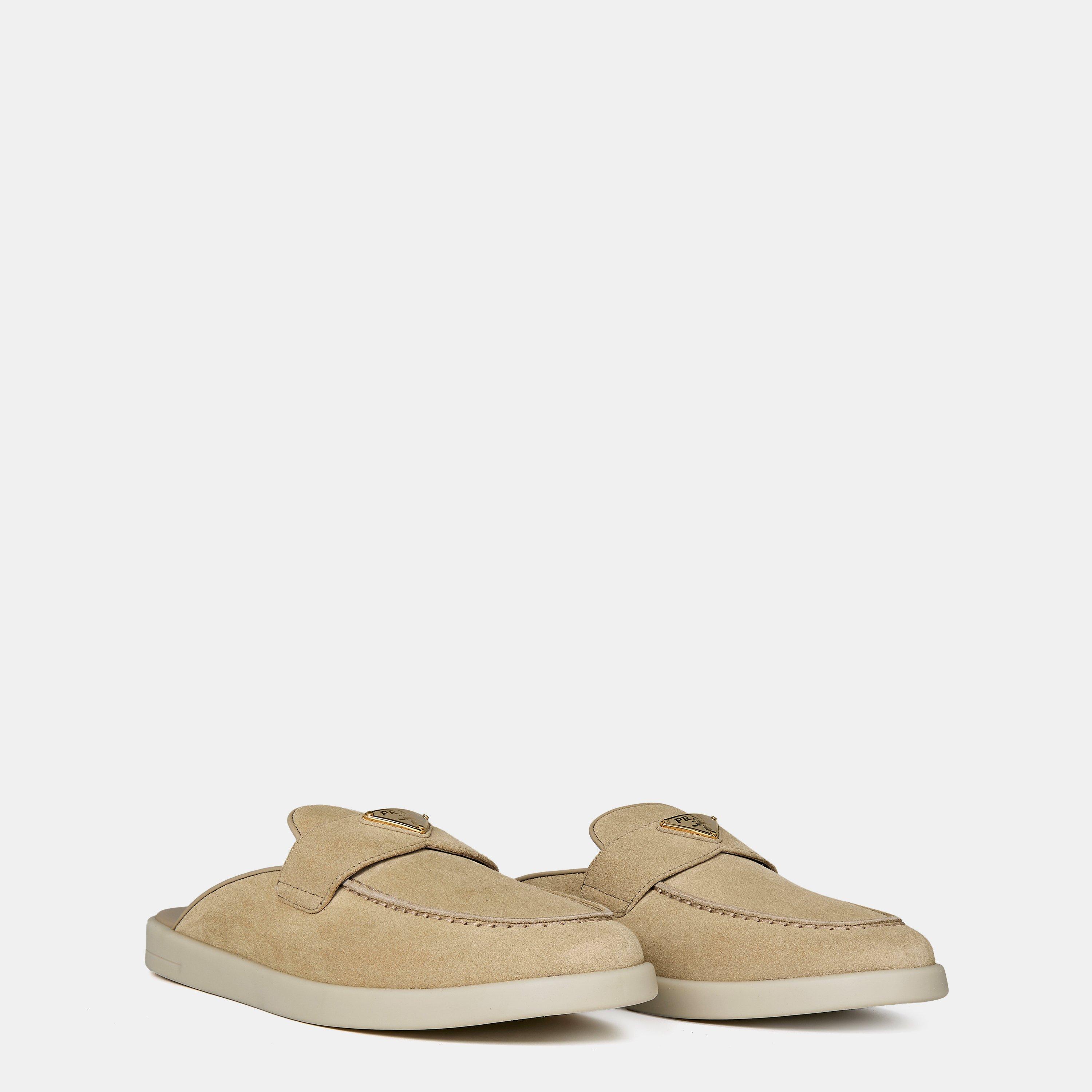 Ecru - Prada - Suede Sabots - 3