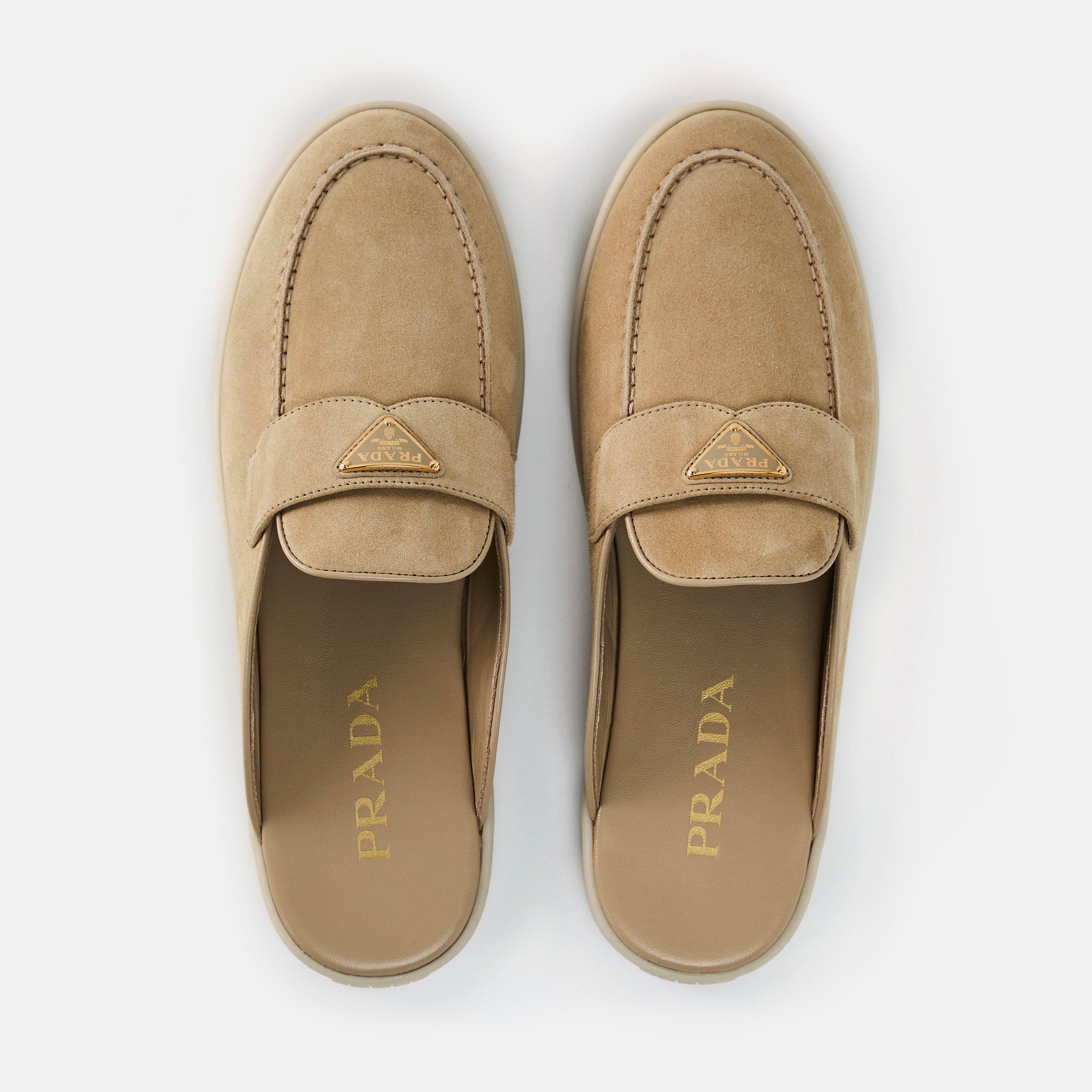 Ecru - Prada - Suede Sabots - 4