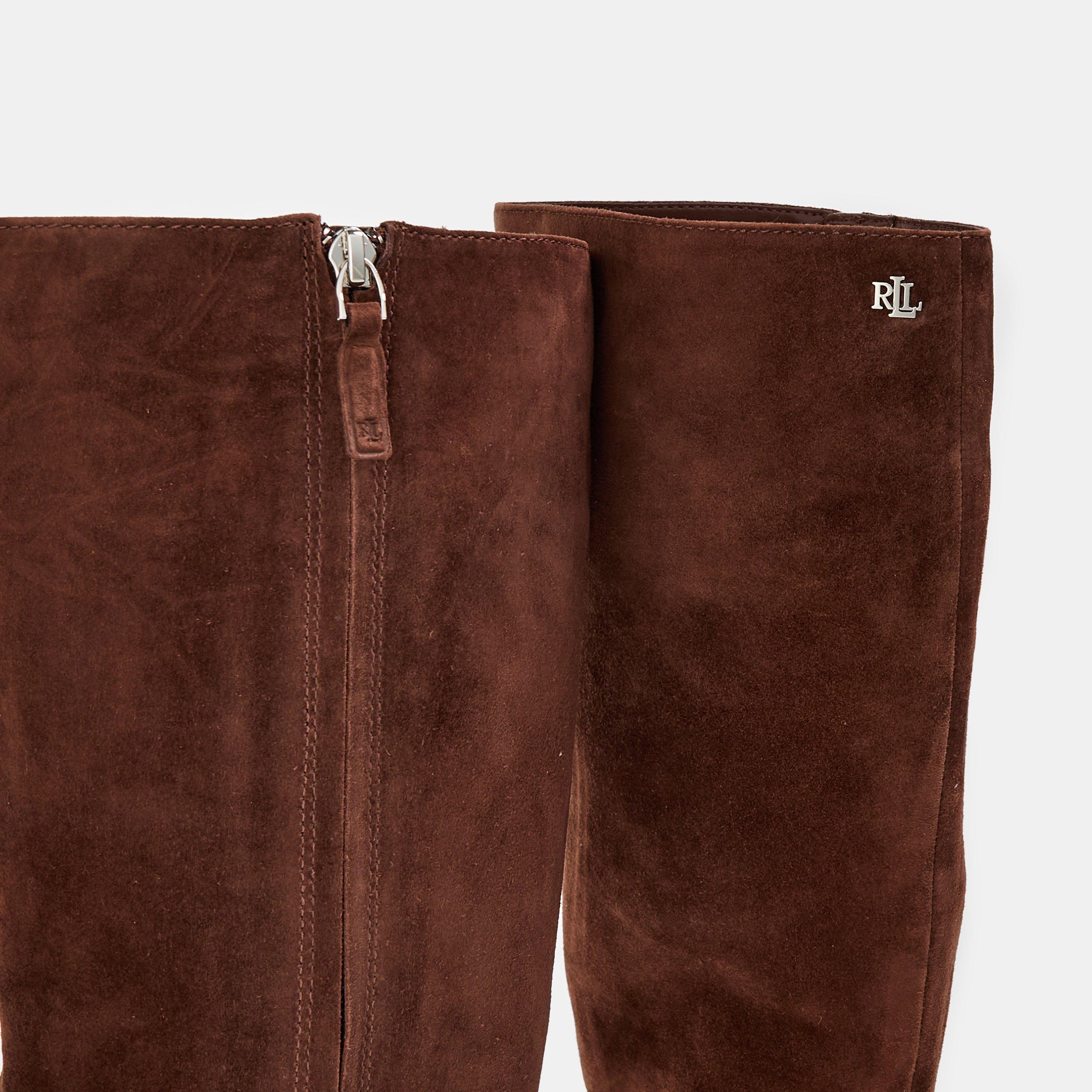 Dark Hickory - Lauren by Ralph Lauren - Women's Real Leather McKay Knee High Boots - 4