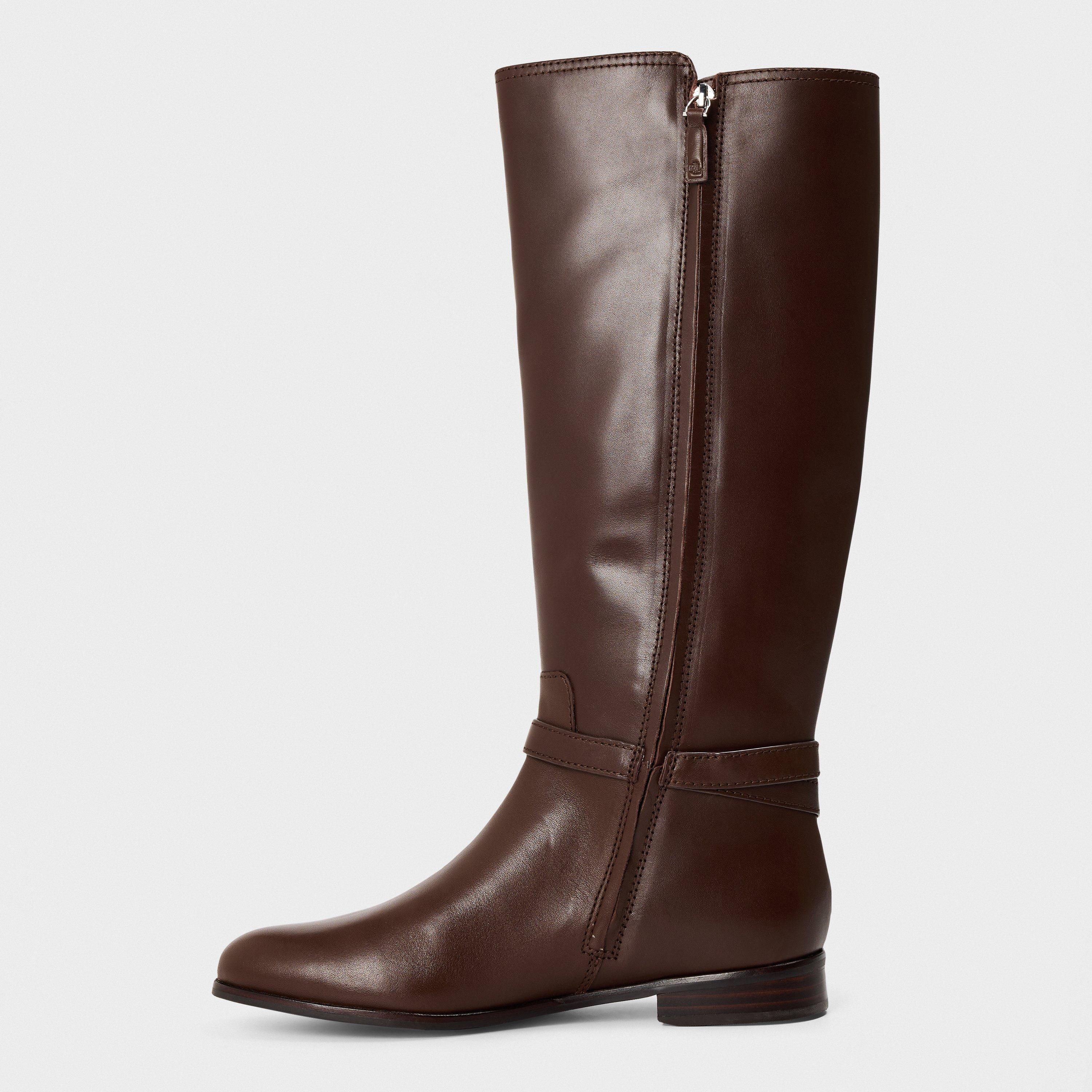 Dark Hickory - Lauren by Ralph Lauren - Women's Real Leather Brook Knee High Boots - 2