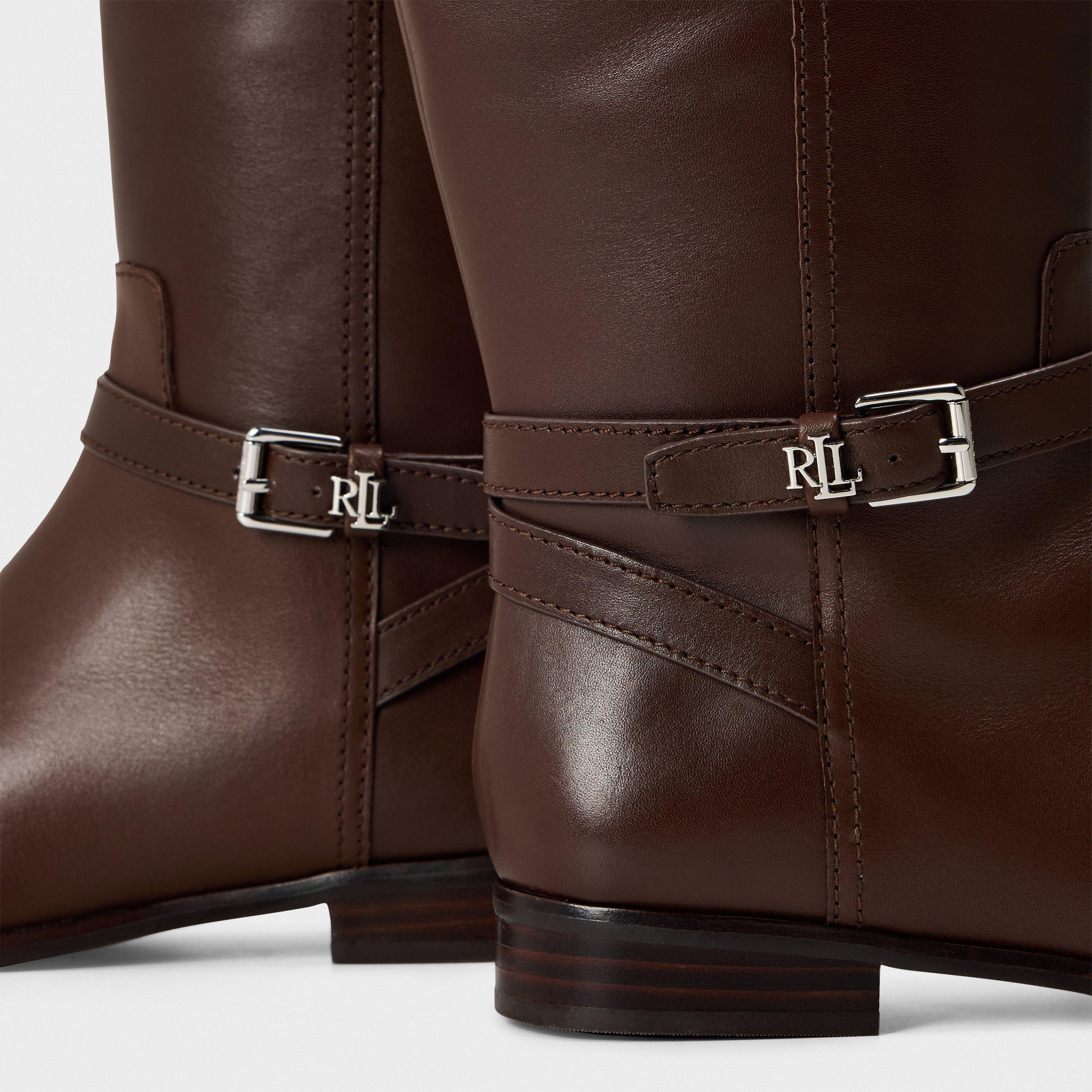 Dark Hickory - Lauren by Ralph Lauren - Women's Real Leather Brook Knee High Boots - 4