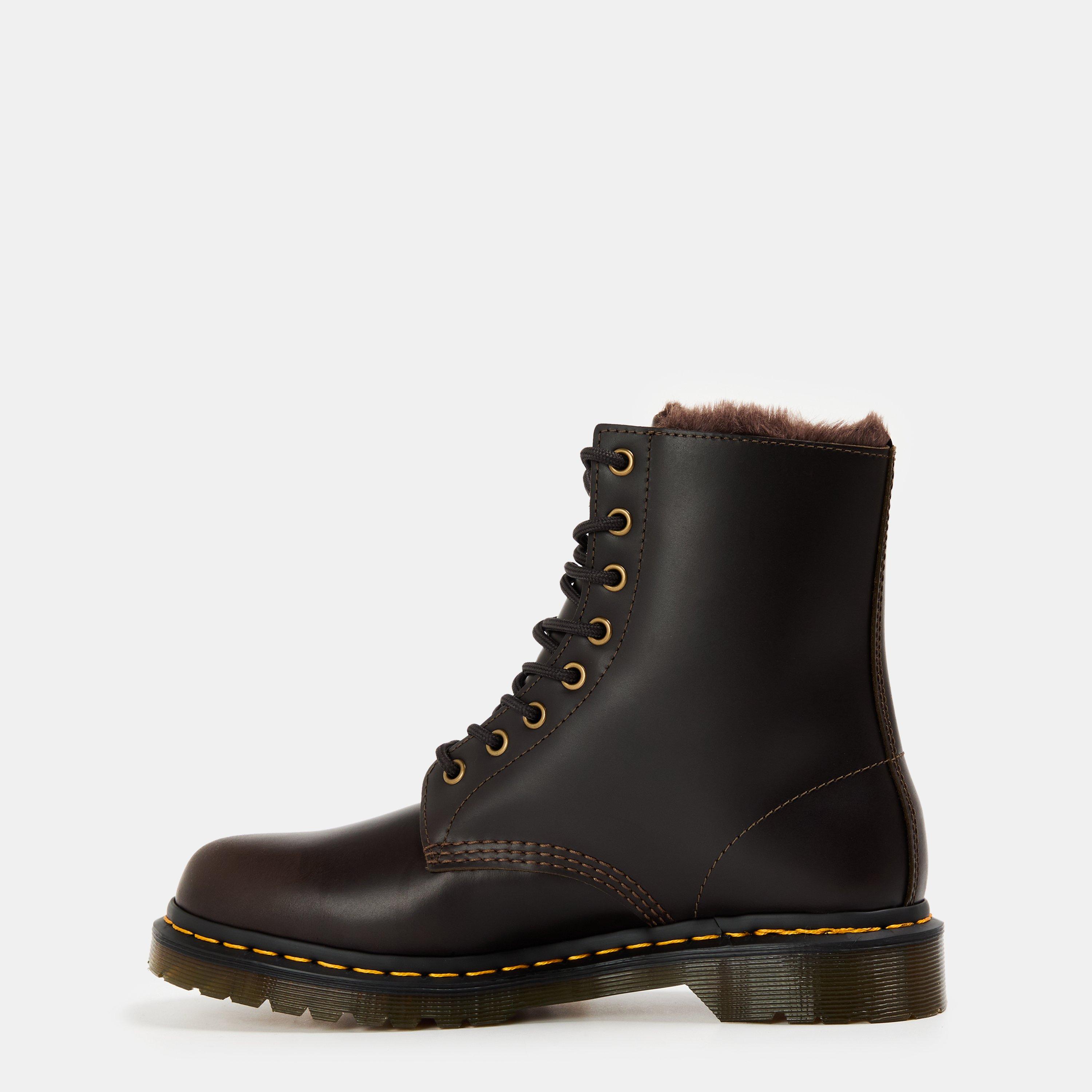 Dark Taupe - Dr Martens - 1460 Serena Faux Fur Lined Boots - 2