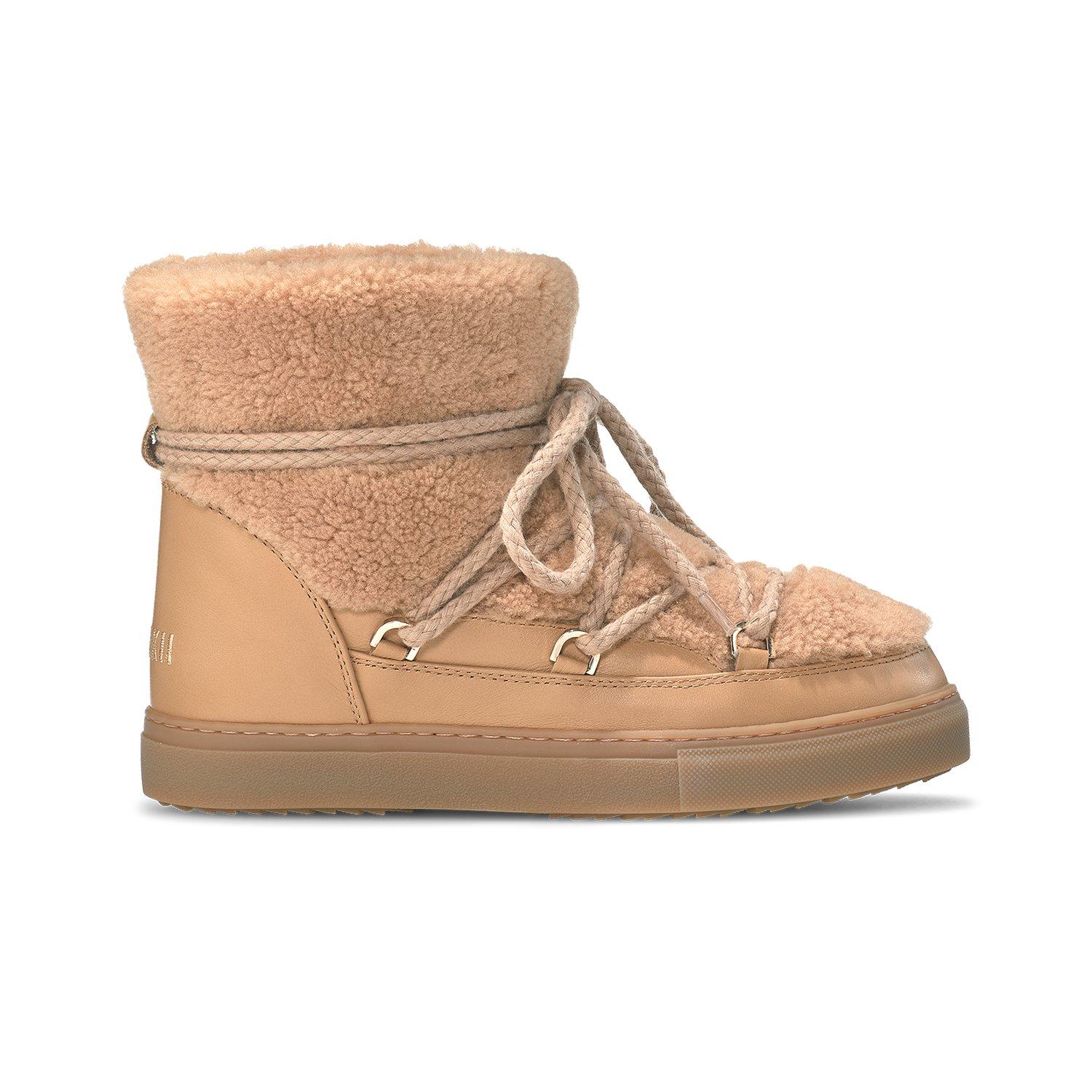 Beige - Inuikii - Women's Curly High Plush High Cut Snug Boots - 1