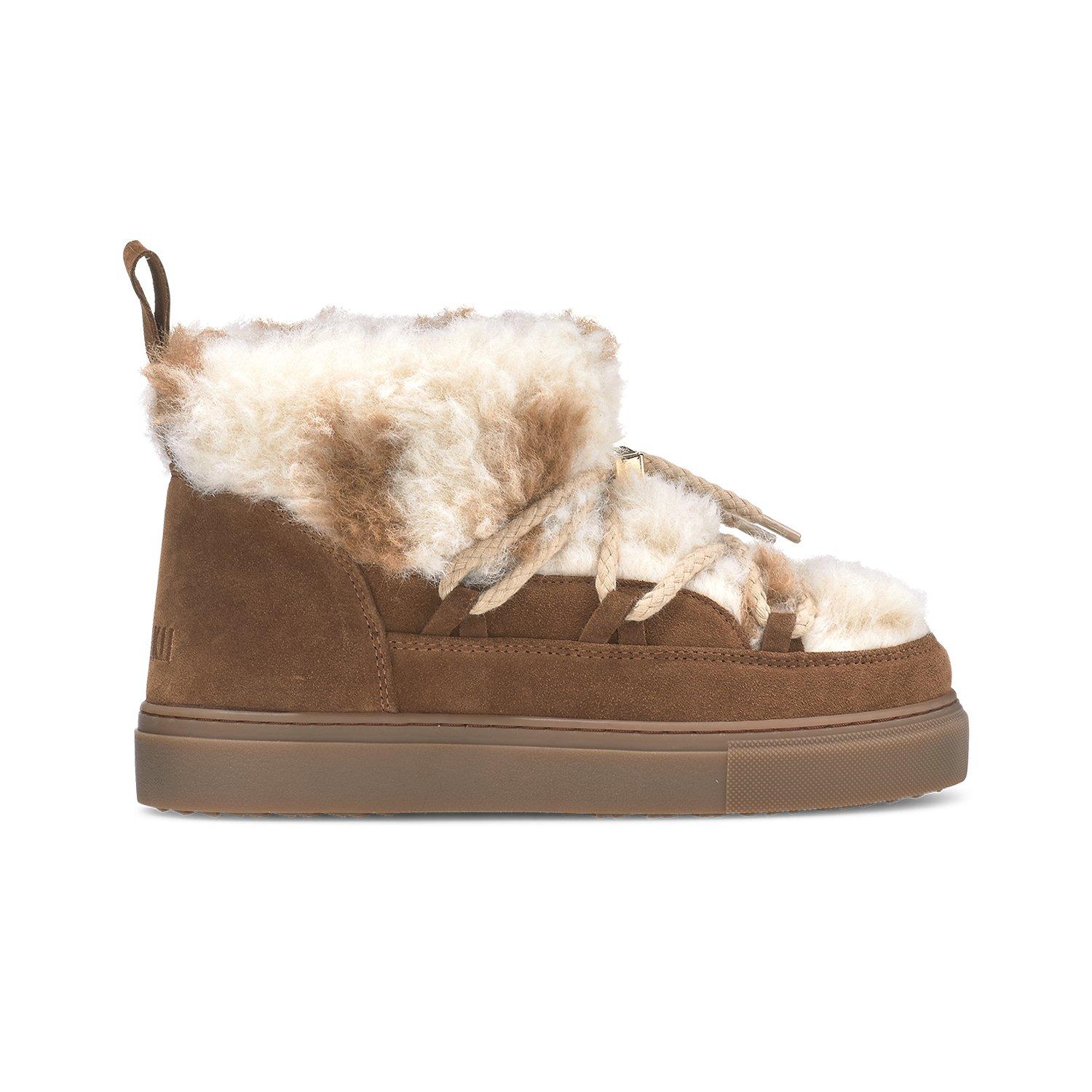 Ecru - Inuikii - Women's Teddy Low Textured Low-Cut Snug Boots - 1