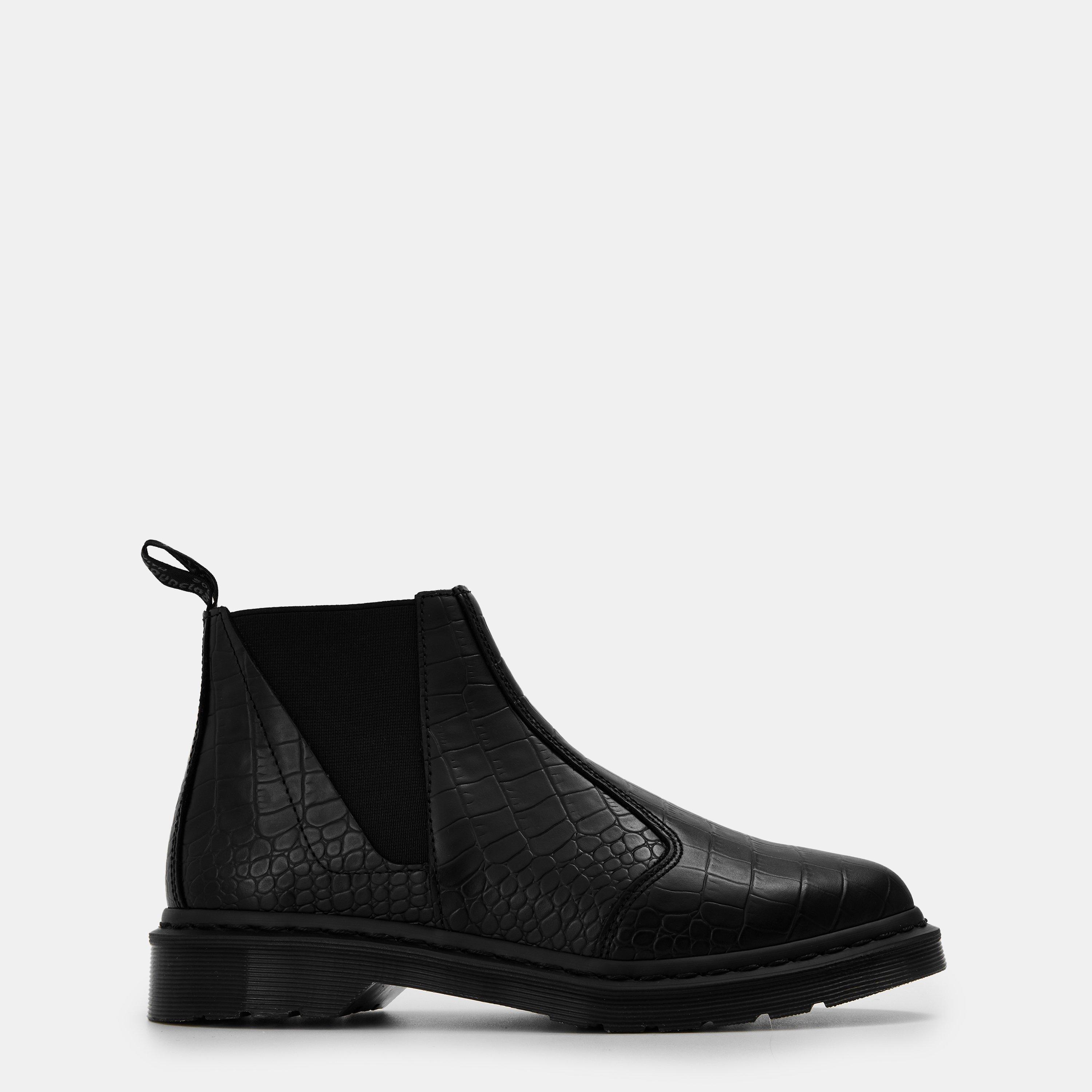 Black Croco - Dr Martens - Women's Bianca Leather Chelsea Boots - 1
