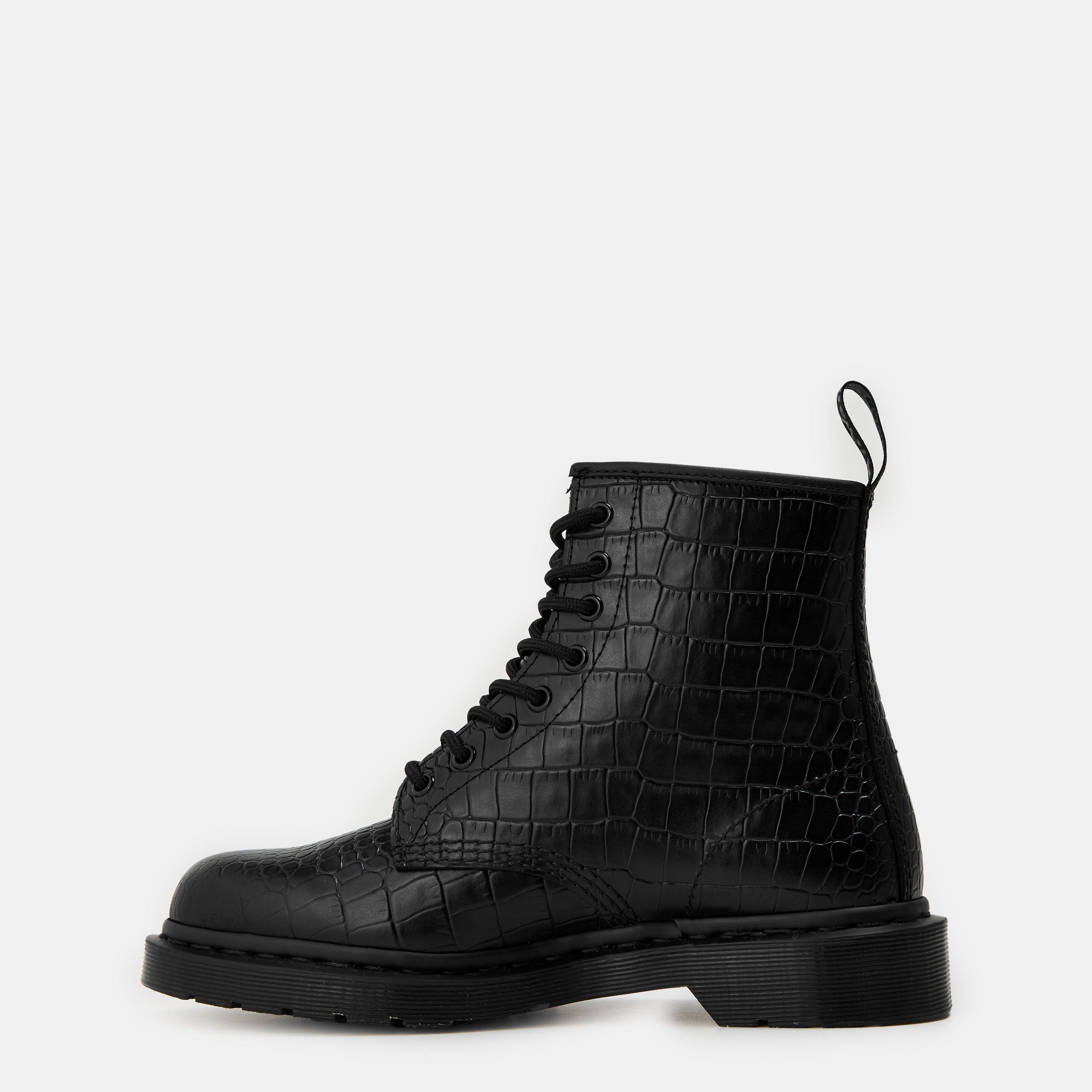 Black Croco - Dr Martens - 1460 Croc Emboss Boot - 2