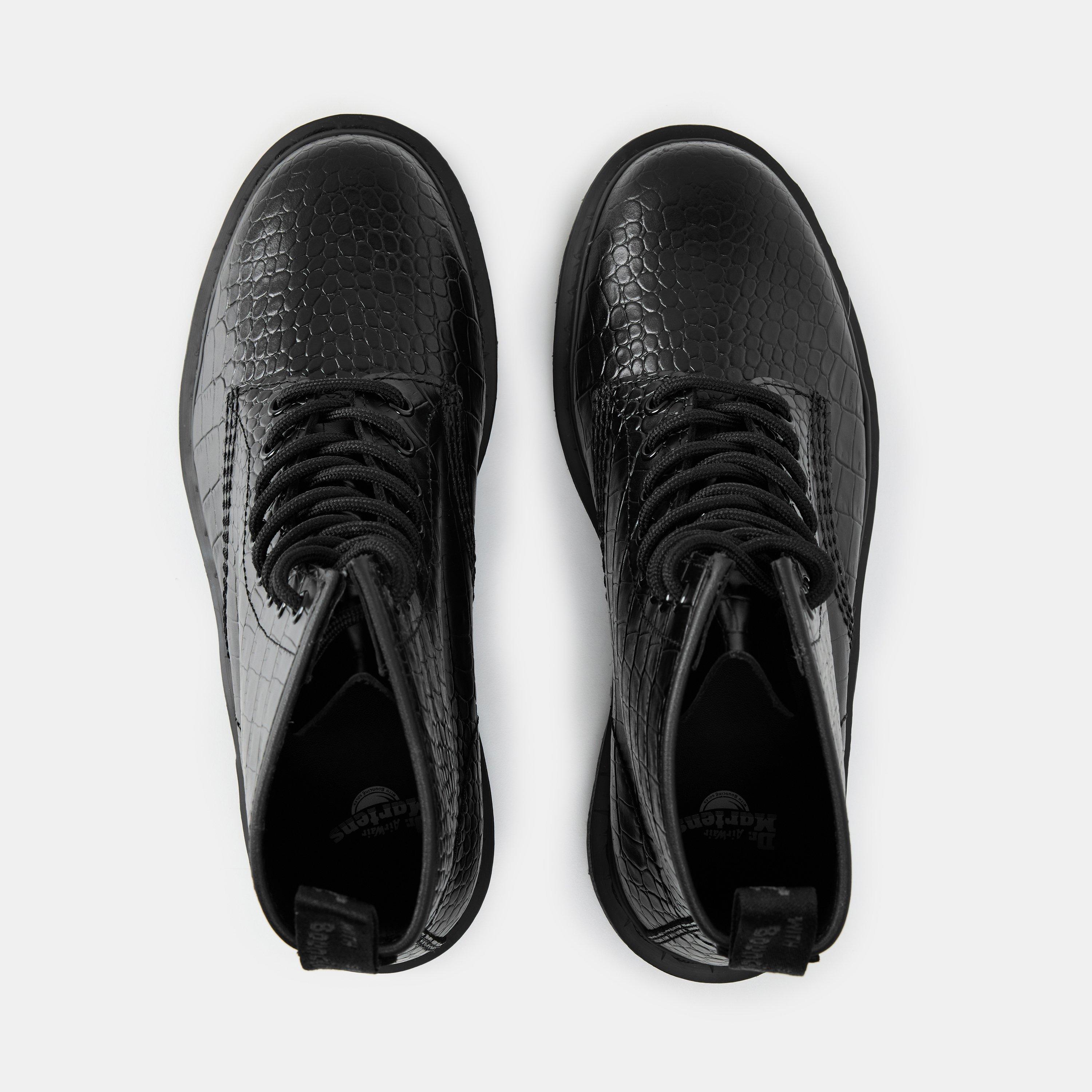 Black Croco - Dr Martens - 1460 Croc Emboss Boot - 5