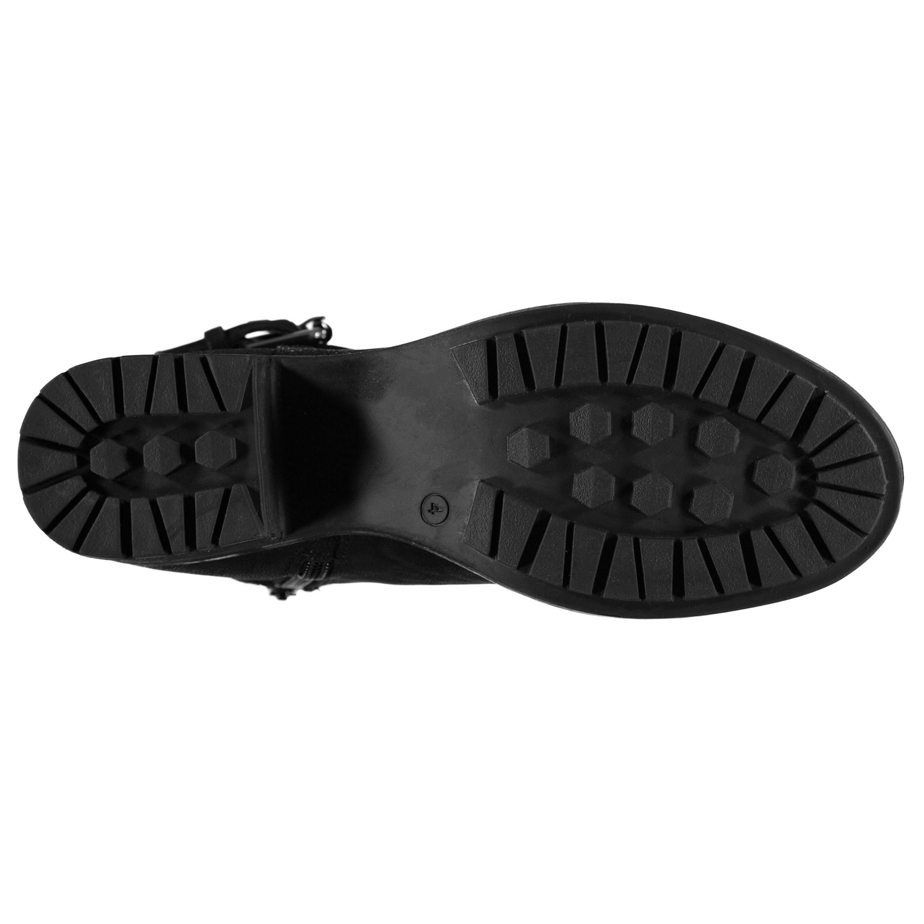 Black - Linea - Rugged Buckle Boots - 2