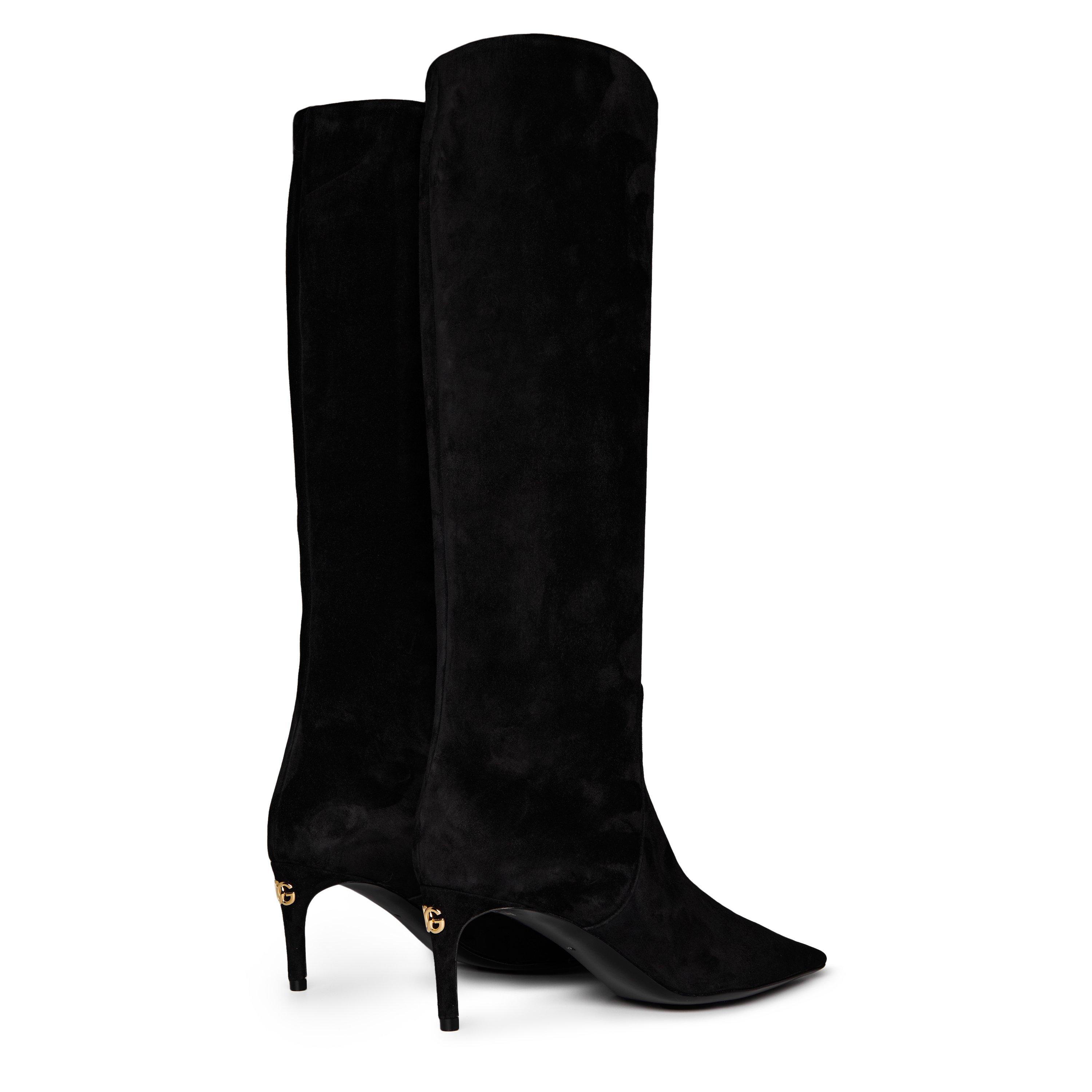Black - Dolce and Gabbana - Women's Point Knee High Boots - 4