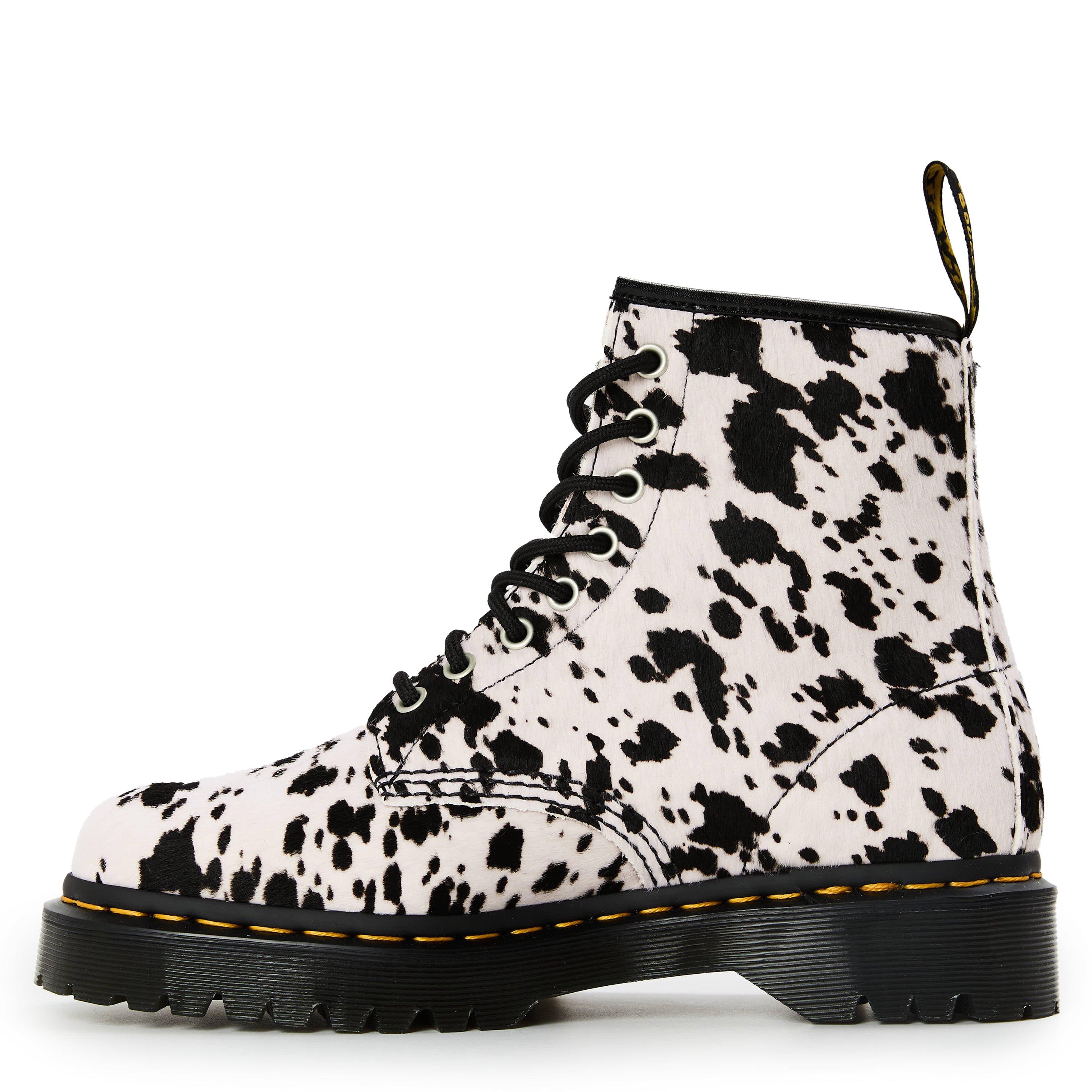 BlkWhte An Prnt - Dr Martens - 1460 Bex Dalmatian Hair On Leather Boots - 2