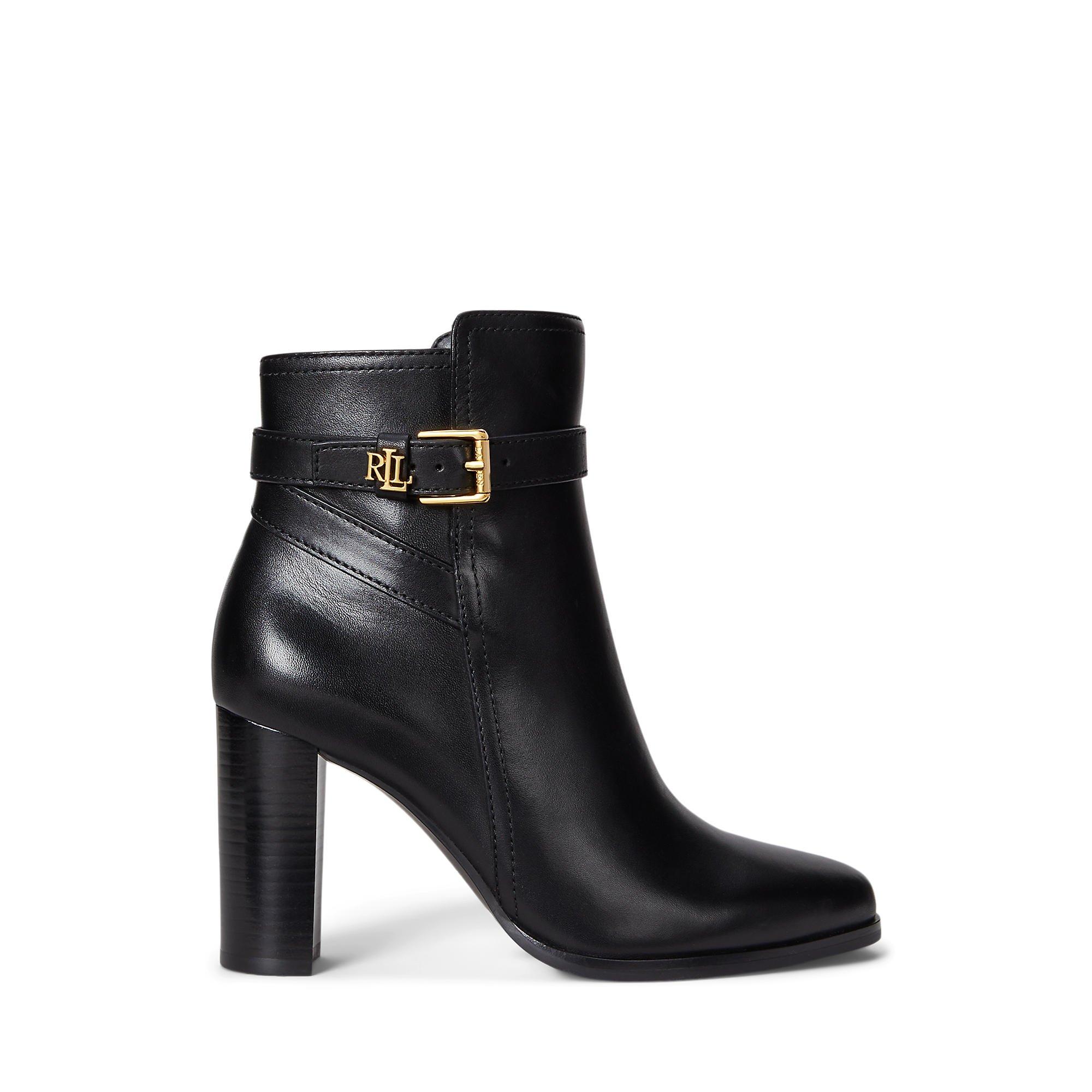 Lauren By Ralph Lauren Women's Black Ankle Heeled Boots - 7 (40.5)