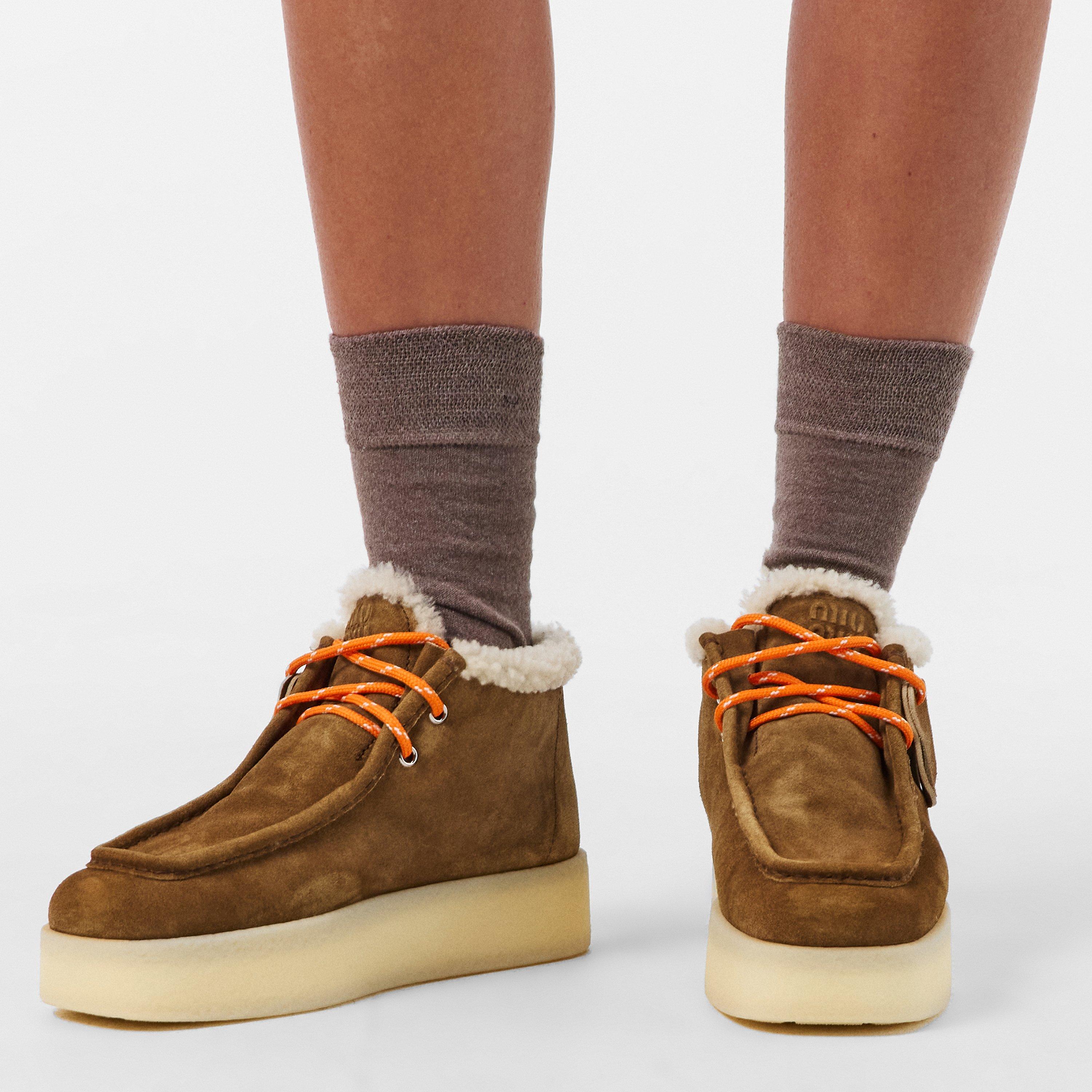 Cannella Shearl - Miu Miu - Women's Flat Ankle Boots - 3