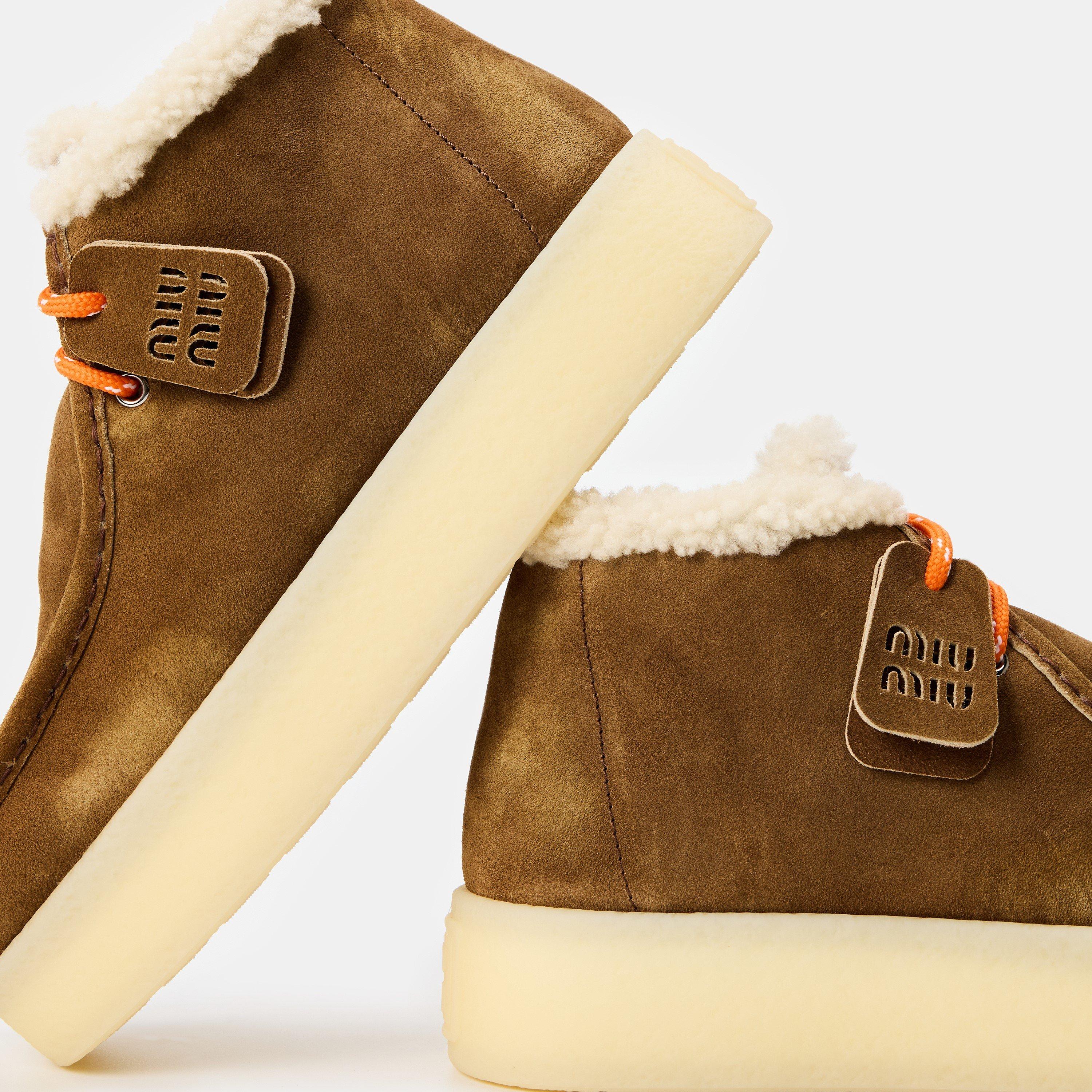 Cannella Shearl - Miu Miu - Women's Flat Ankle Boots - 4