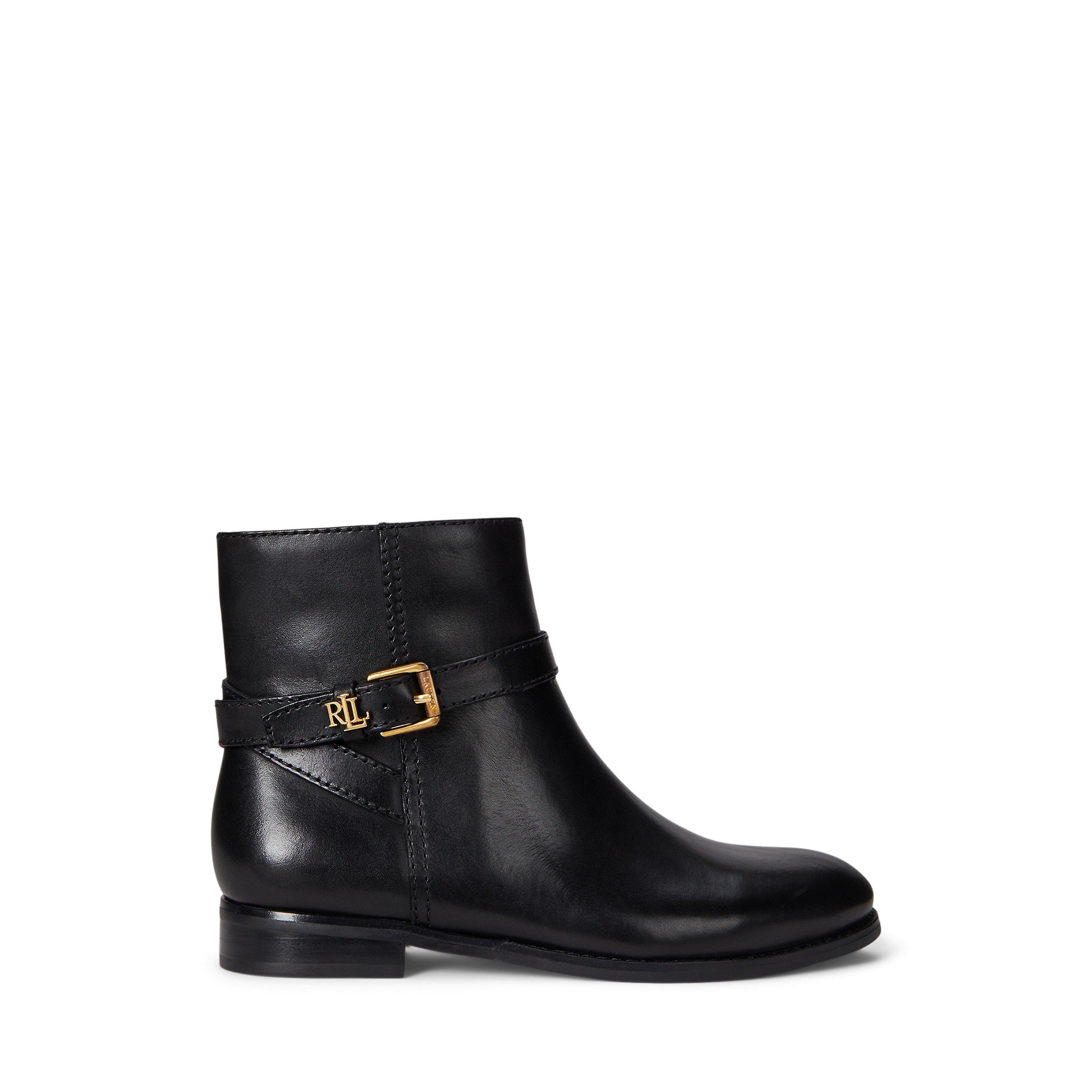Black - Lauren by Ralph Lauren - Women's Brook Flat Ankle Boot - 1