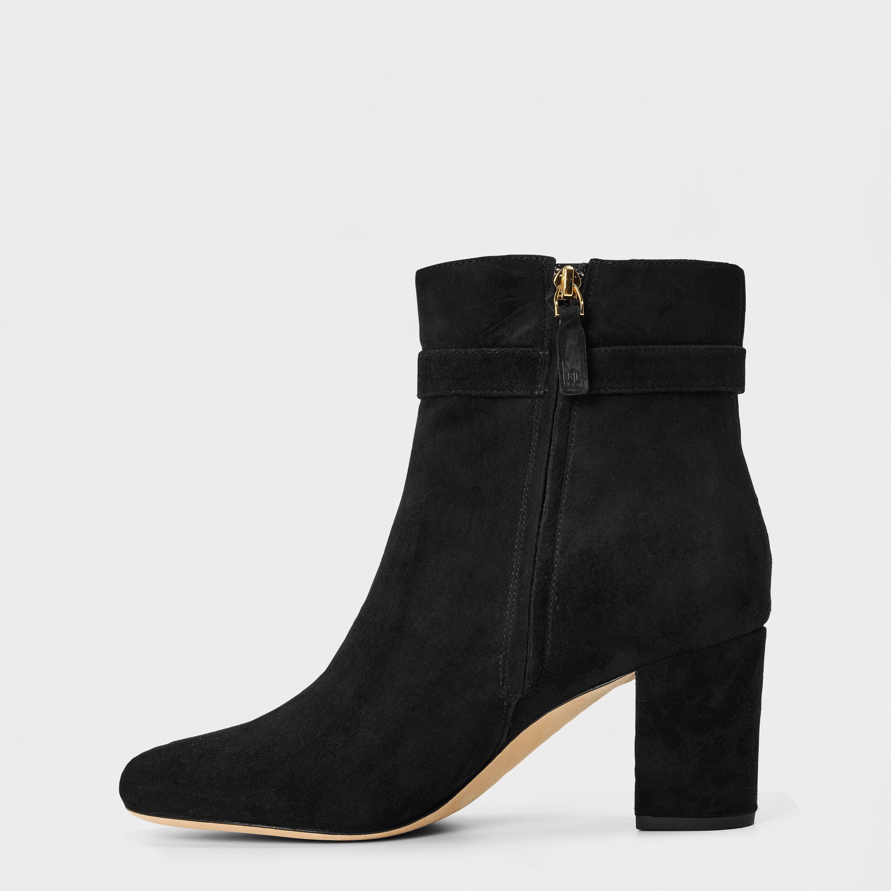 Black - Lauren by Ralph Lauren - Women's Real Leather Kellie Ankle Heeled Boot - 2