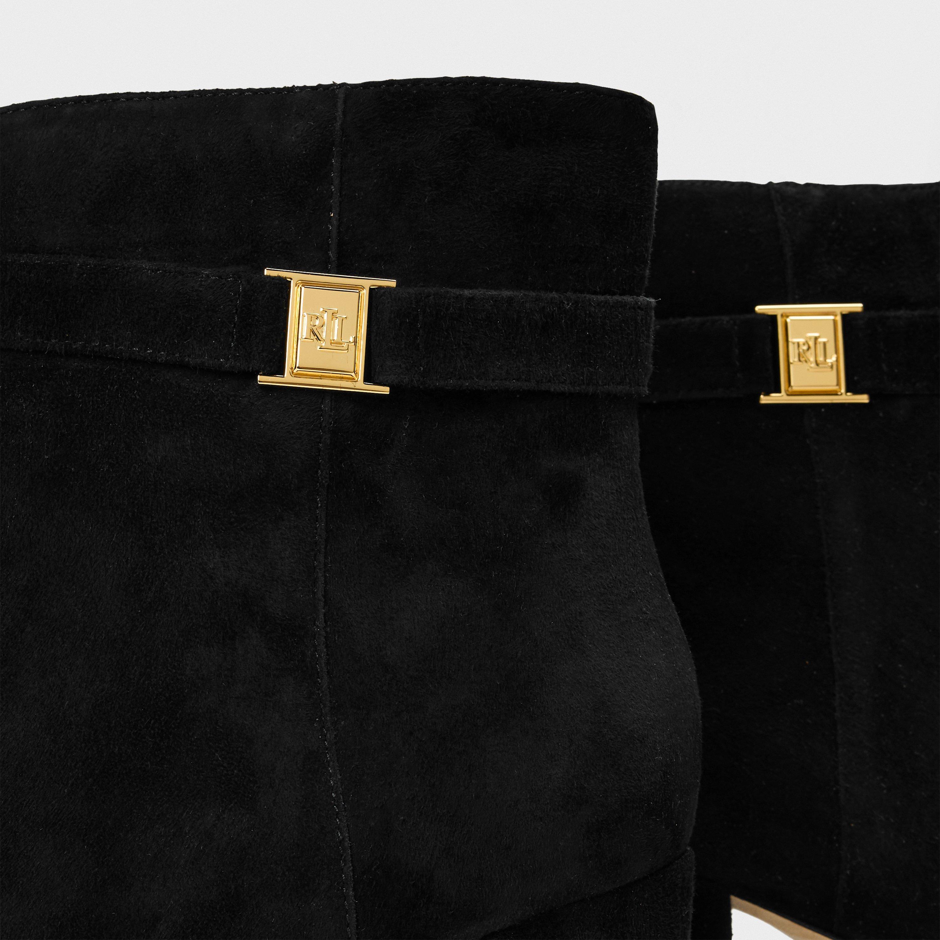 Black - Lauren by Ralph Lauren - Women's Real Leather Kellie Ankle Heeled Boot - 4