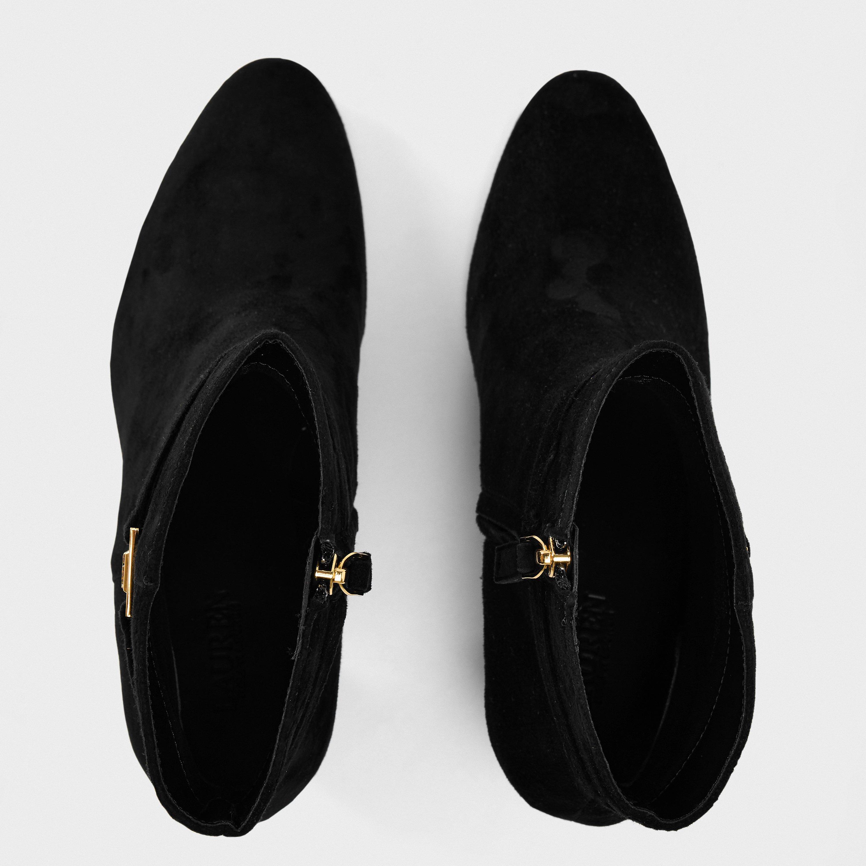 Black - Lauren by Ralph Lauren - Women's Real Leather Kellie Ankle Heeled Boot - 5