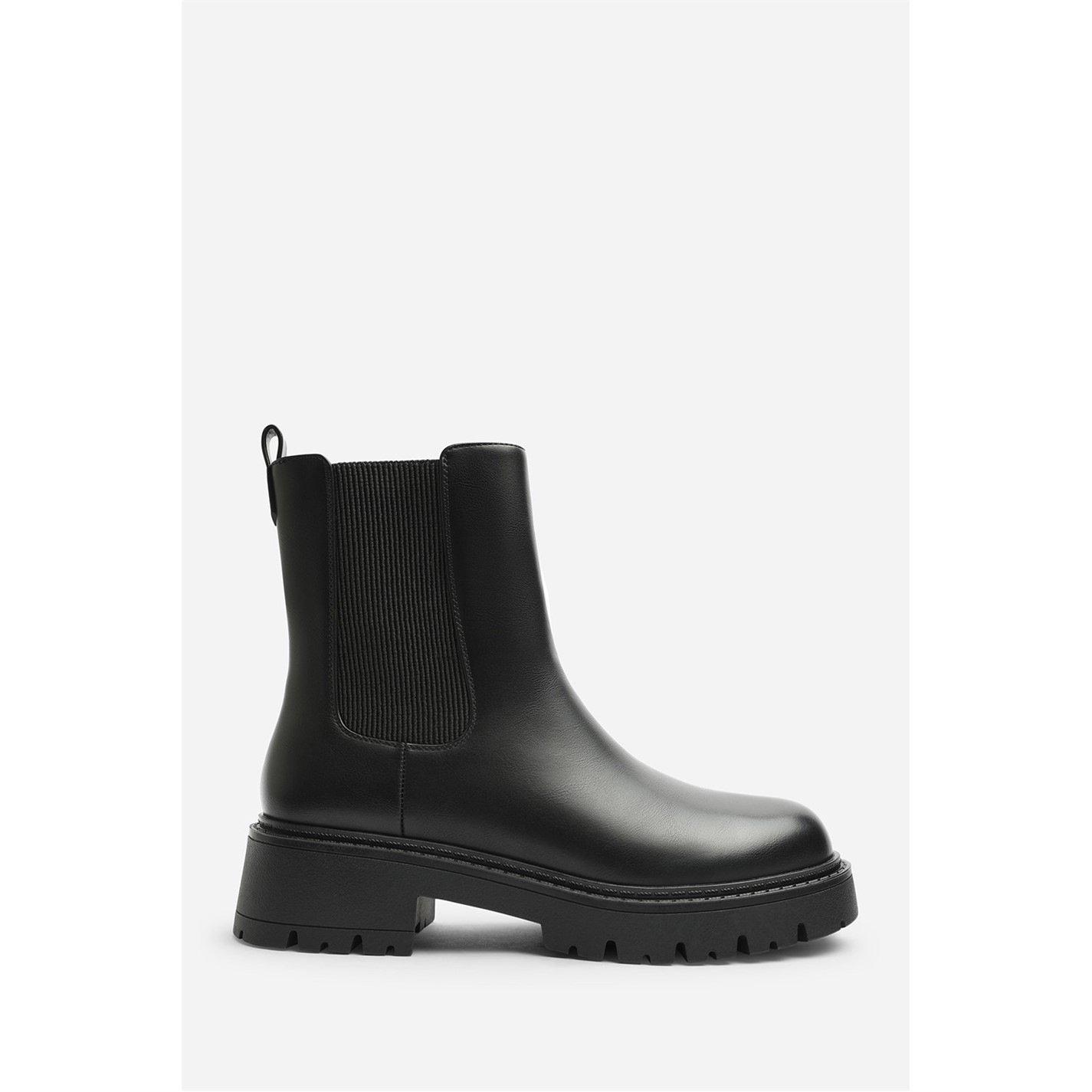 Black PU - Wheres That From - Where’s Chelsea Boot With Elastic Panel - 5