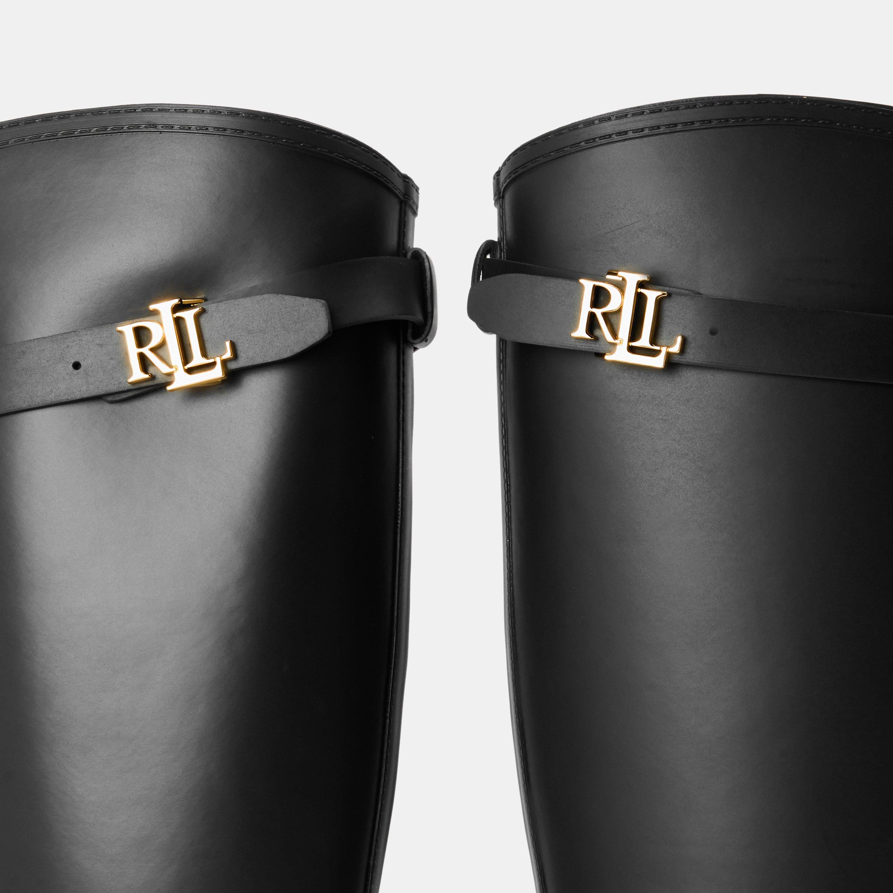 Black - Lauren by Ralph Lauren - Women's Real Leather Portiah Wellies - 4