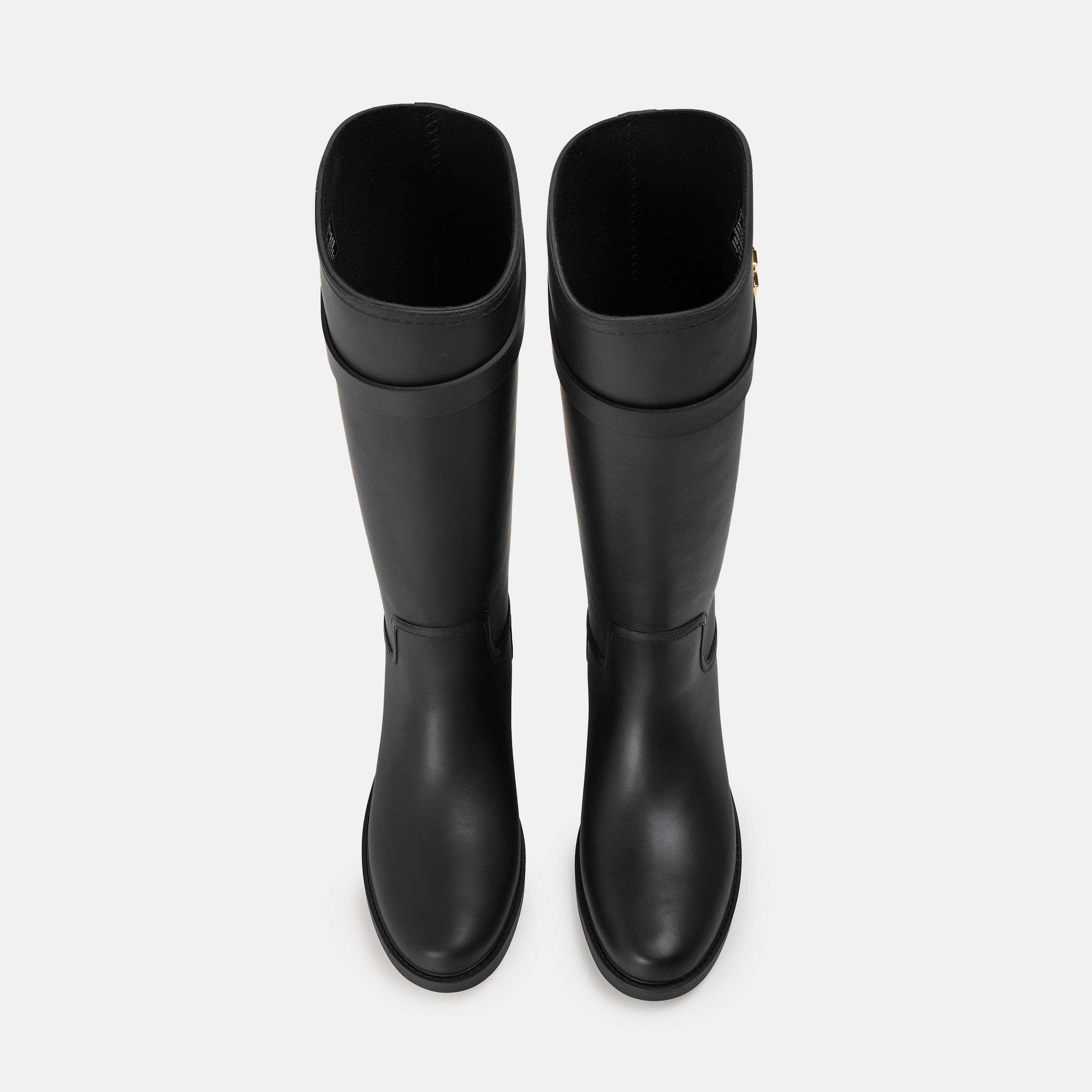 Black - Lauren by Ralph Lauren - Women's Real Leather Portiah Wellies - 5