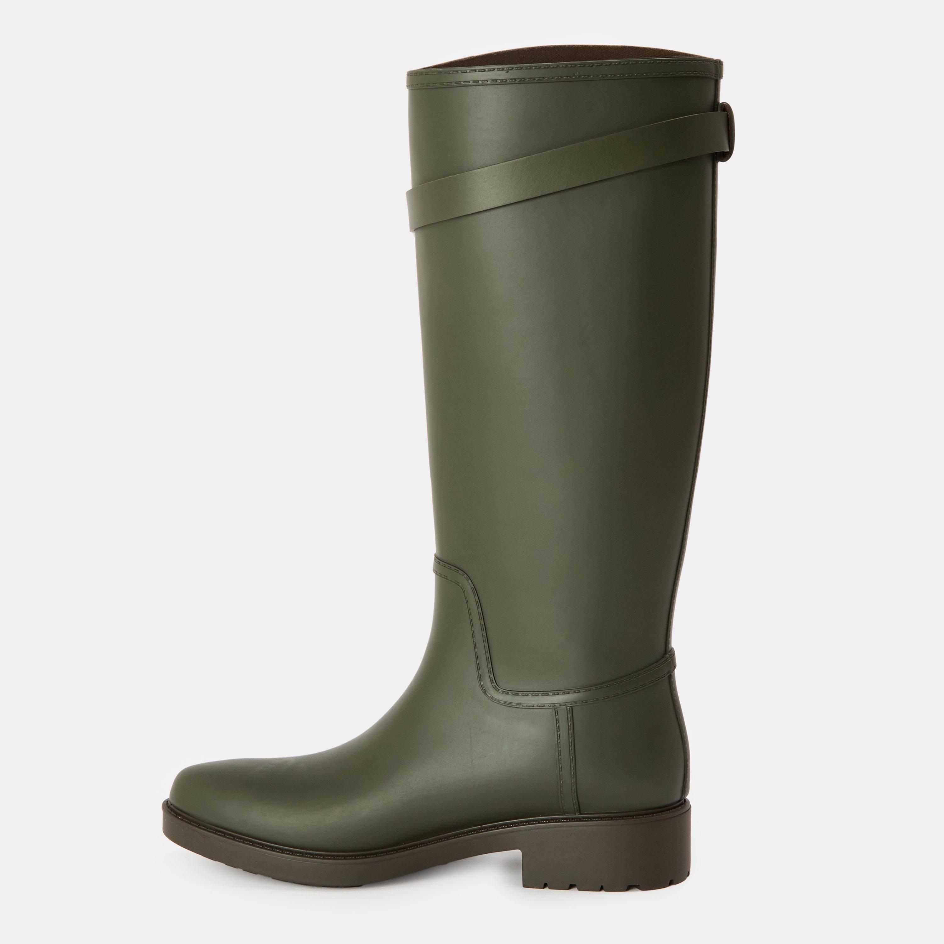 Dark Olive - Lauren by Ralph Lauren - Women's Real Leather Portiah Wellies - 2