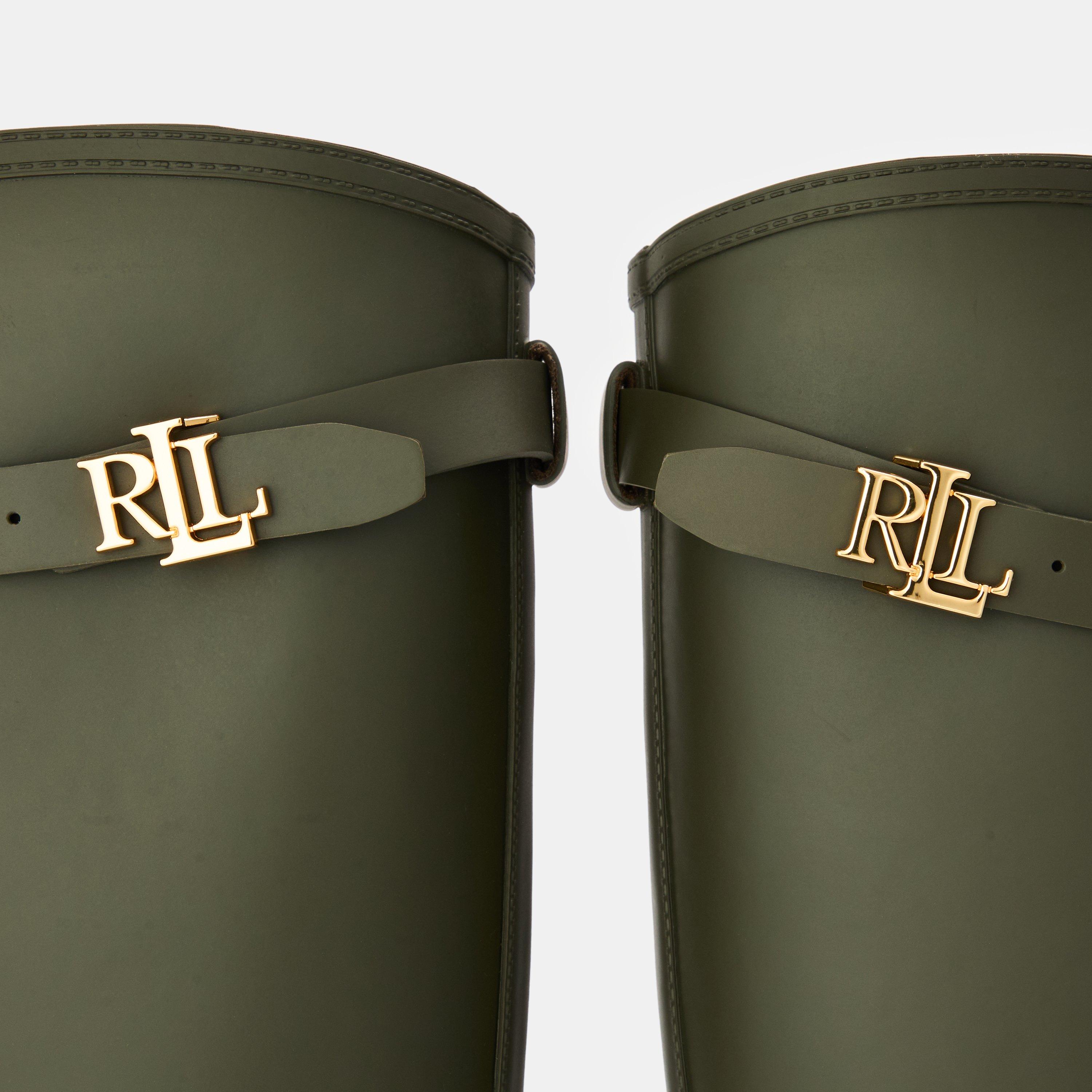 Dark Olive - Lauren by Ralph Lauren - Women's Real Leather Portiah Wellies - 4